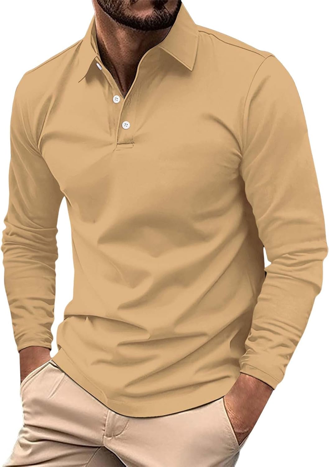 HUCHPI Men’s Shirts Long Sleeve Fashion Polo Tee Shirts Slim Fit Golf Polo Shirts Mens Casual Workwear Office Tops HUCHPI Men’s Shirts Long Sleeve Fashion Polo Tee Shirts Slim Fit Golf Polo Shirts Mens Casual Workwear Office Tops