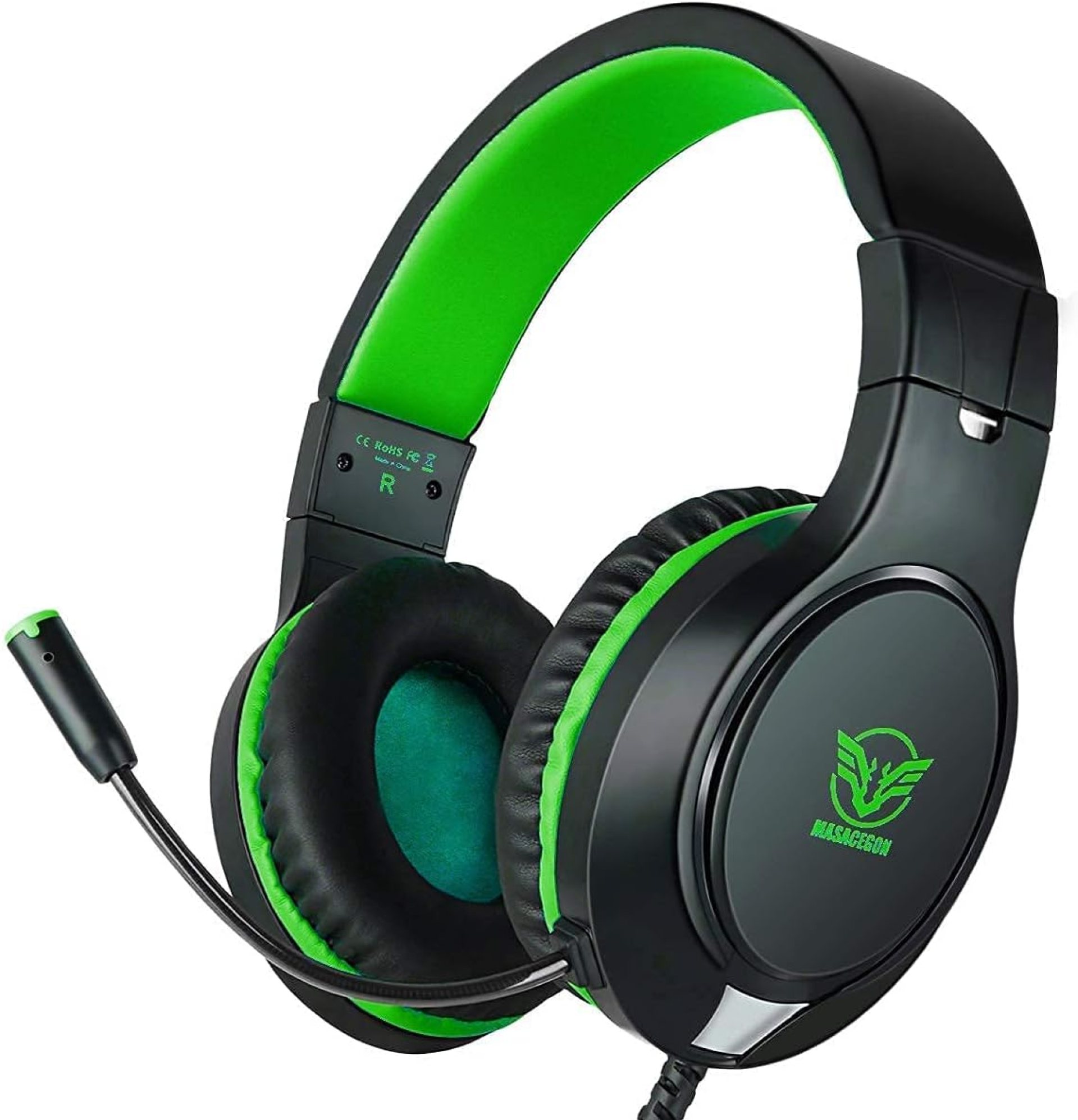 Masacegon Gaming Headset for PC,Gaming Headphone Compatible with Xboxone,PS4,Nintendo Switch,3.5mm Over-Ear Headphones with Noise Canceling Feature Masacegon Gaming Headset for PC,Gaming Headphone Compatible with Xboxone,PS4,Nintendo Switch,3.5mm Over-Ear Headphones with Noise Canceling Feature