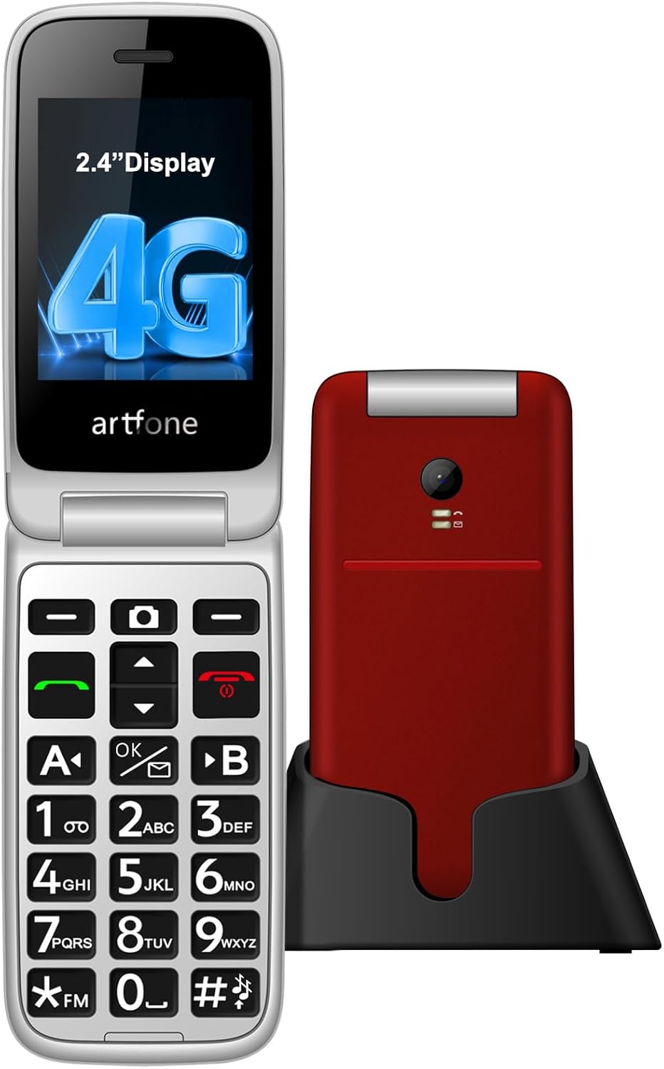 G3 4G Flip Phone Unlocked for Seniors丨Large Buttons Dumb Phone with 2.4″ LCD丨SOS Button丨Charging Dock丨Speed Dial丨Time Reporting丨1300mAh Battery丨Talk and Text Only丨FM Radio丨USB-C,T-Mobile – Red G3 4G Flip Phone Unlocked for Seniors丨Large Buttons Dumb Phone with 2.4″ LCD丨SOS Button丨Charging Dock丨Speed Dial丨Time Reporting丨1300mAh Battery丨Talk and Text Only丨FM Radio丨USB-C,T-Mobile – Red