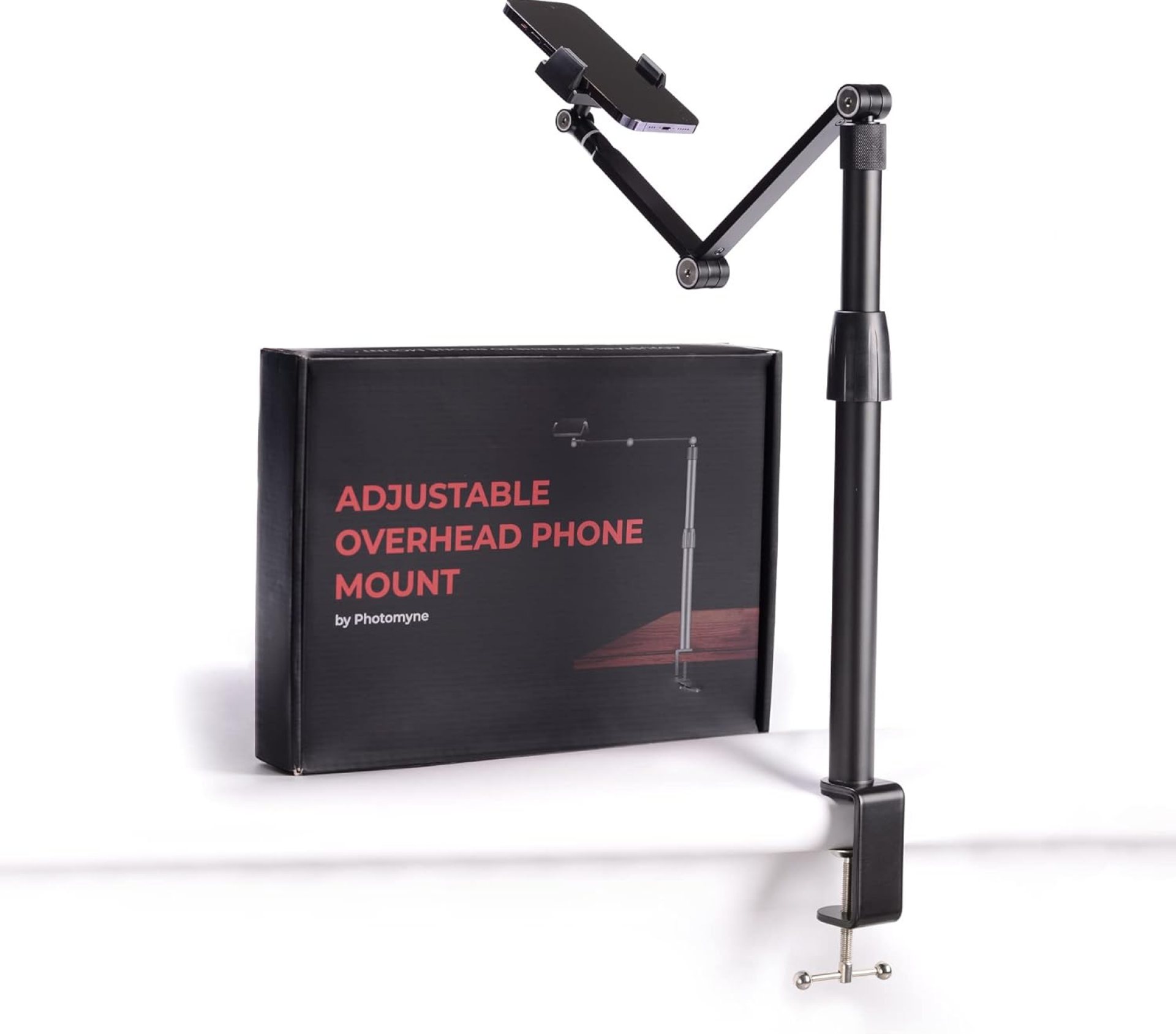 PHOTOMYNE Adjustable Phone Tablet Stand with Clamp – Hands Free Photo Scan Phone Stand, Stable Tablet Desk Mount – Wide Compatibility Tablet Stand Adjustable Height, 2 Heads Flexible Tablet Arm Mount PHOTOMYNE Adjustable Phone Tablet Stand with Clamp – Hands Free Photo Scan Phone Stand, Stable Tablet Desk Mount – Wide Compatibility Tablet Stand Adjustable Height, 2 Heads Flexible Tablet Arm Mount