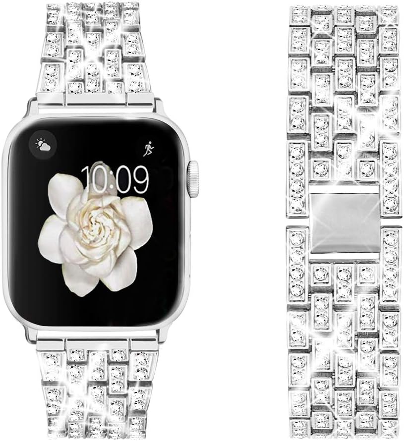 Dsytom Bing Bands Compatible with Apple Watch Band 38mm 40mm 41mm 42mm 44mm 45mm 46mm 49mm, Jewelry Replacement Strap for iWatch Series Ultra 2 10/9/8/7/6/5/4/3/2/1/SE Ultra Dsytom Bing Bands Compatible with Apple Watch Band 38mm 40mm 41mm 42mm 44mm 45mm 46mm 49mm, Jewelry Replacement Strap for iWatch Series Ultra 2 10/9/8/7/6/5/4/3/2/1/SE Ultra