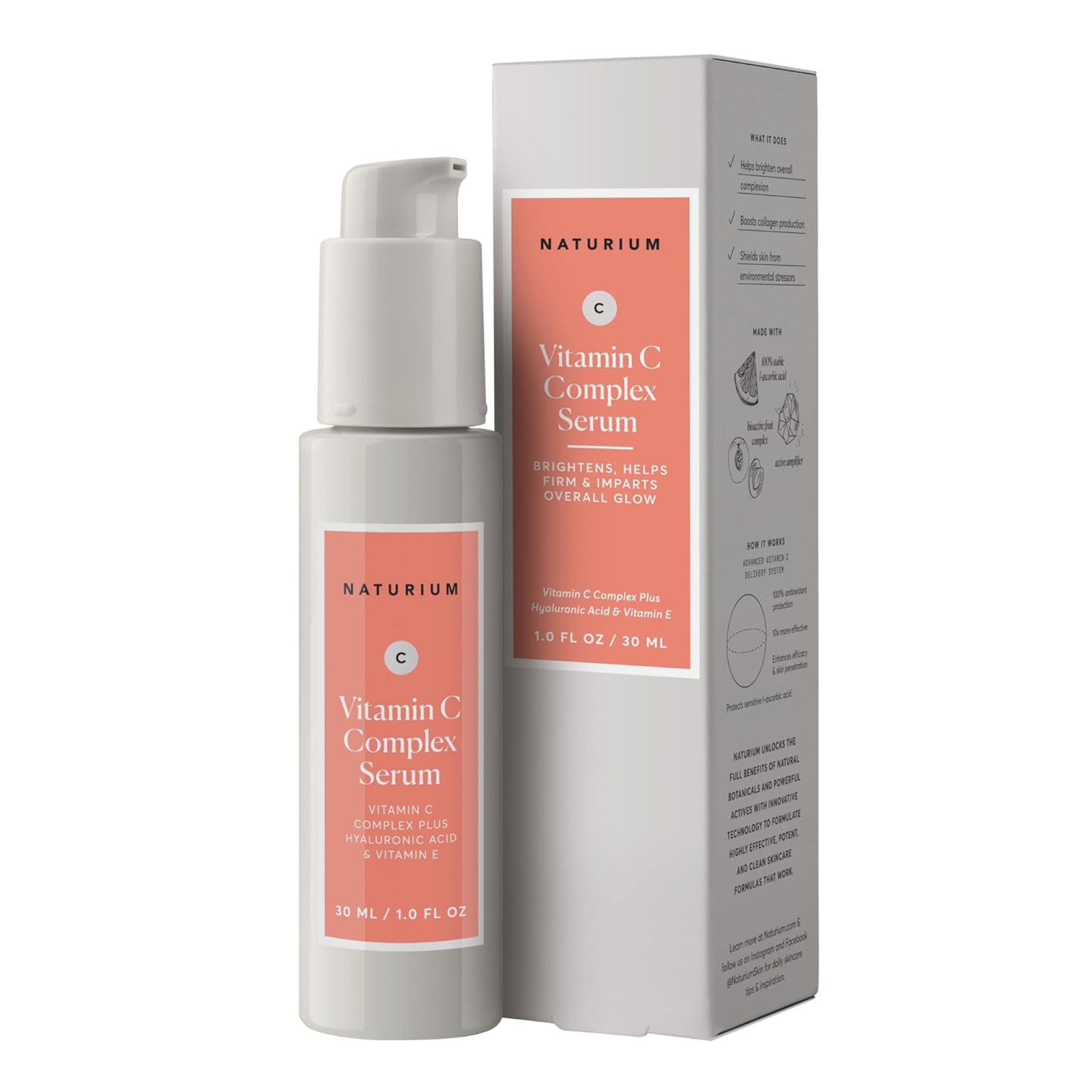 Naturium Vitamin C Complex Face Serum, Anti-Aging Facial Treatment with Hyaluronic Acid & Vitamin E, 1 oz Naturium Vitamin C Complex Face Serum, Anti-Aging Facial Treatment with Hyaluronic Acid & Vitamin E, 1 oz