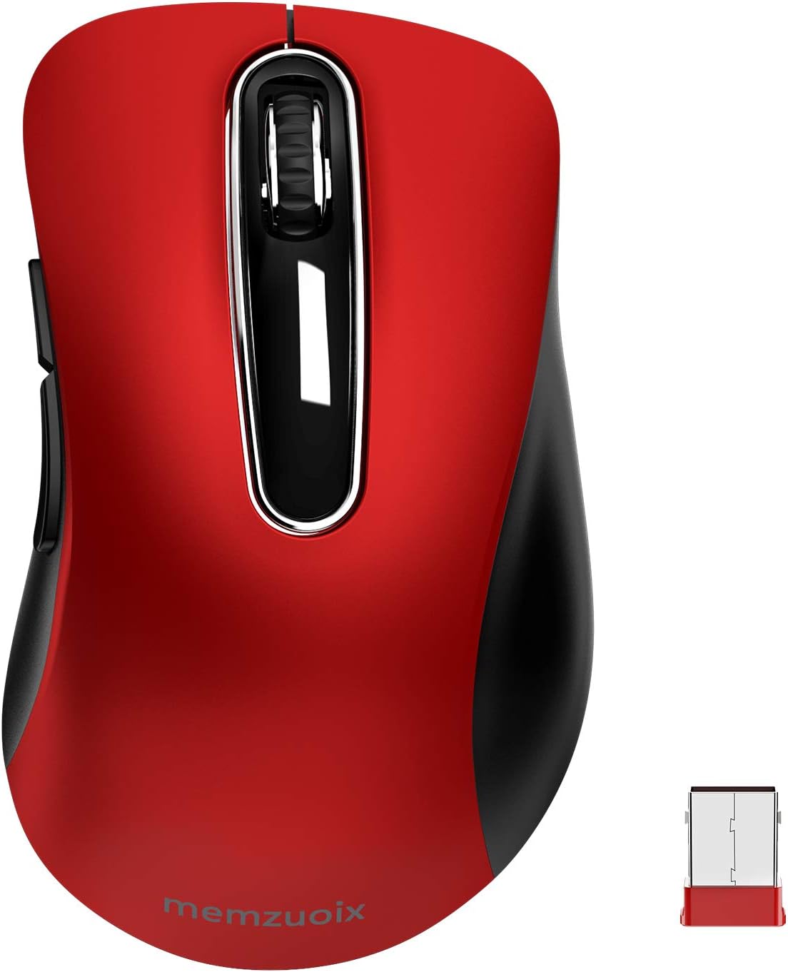 memzuoix 2.4G Wireless Mouse, 1200 DPI Mobile Optical Cordless Mouse with USB Receiver, Portable Computer Mice for Laptop, PC, Desktop, MacBook, 5 Buttons, Red memzuoix 2.4G Wireless Mouse, 1200 DPI Mobile Optical Cordless Mouse with USB Receiver, Portable Computer Mice for Laptop, PC, Desktop, MacBook, 5 Buttons, Red