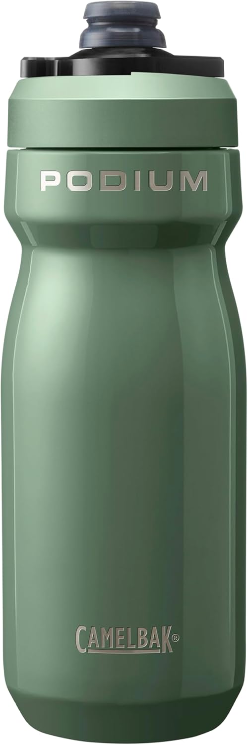 CamelBak Podium Steel Insulated Stainless Steel Bike Water Bottle – for Cycling, Fitness & Sports- Fits Most Bike Cages, 18oz – Moss CamelBak Podium Steel Insulated Stainless Steel Bike Water Bottle – for Cycling, Fitness & Sports- Fits Most Bike Cages, 18oz – Moss