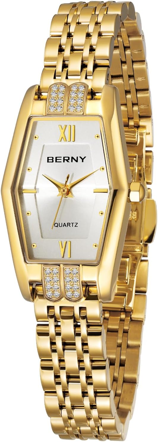 BERNY Gold Watches for Women Dainty Hexagon Ladies Quartz Wrist Watches Stainless Steel Band Fashion Analog Watch Luxury Bracelet BERNY Gold Watches for Women Dainty Hexagon Ladies Quartz Wrist Watches Stainless Steel Band Fashion Analog Watch Luxury Bracelet