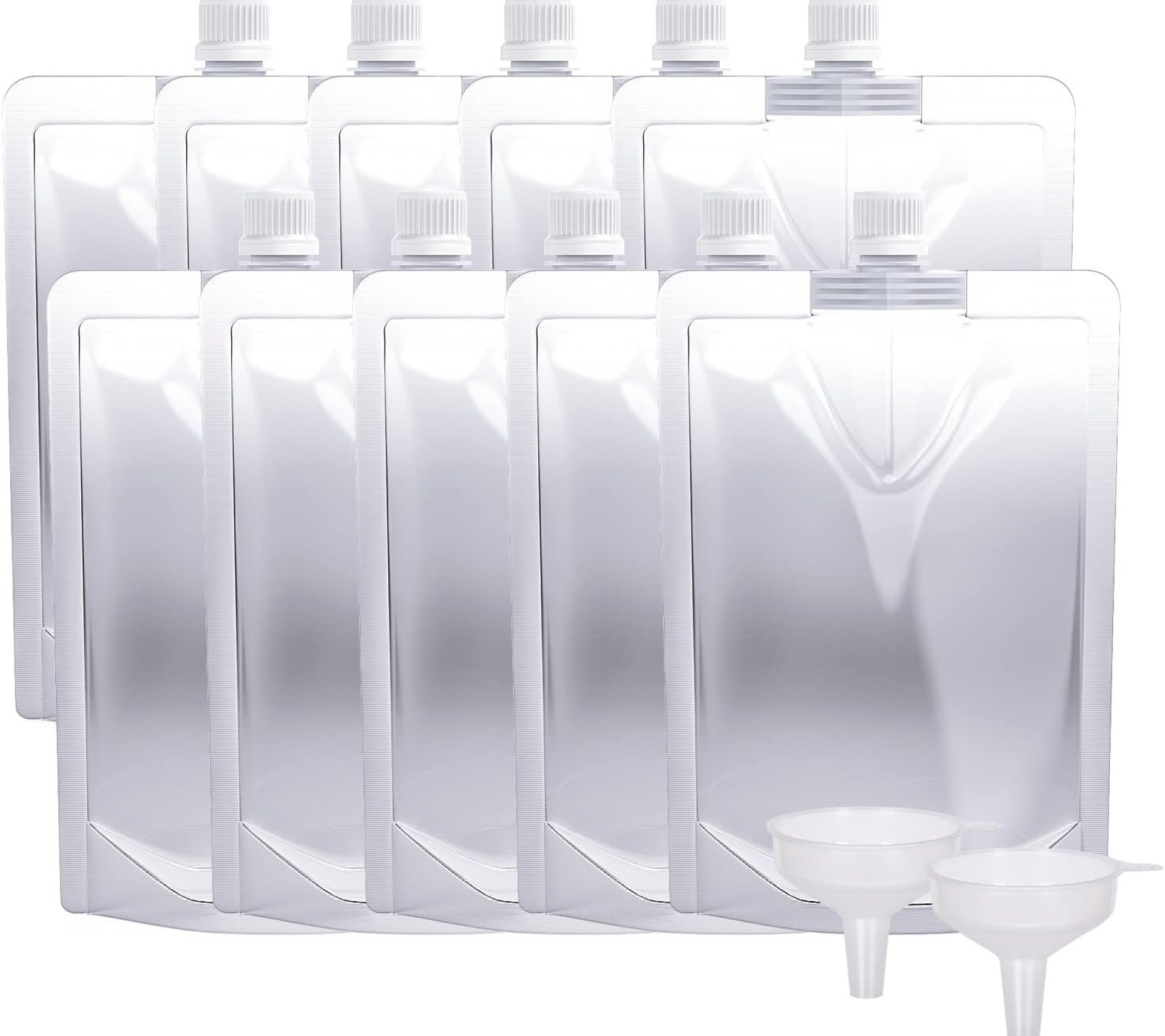 Keon Plastic Flasks – Concealable and Reusable Drink Bags, Leak-Proof, BPA-Free for Travel, Outdoor Sports, Concerts, Events (15OZ – 10PCS + 2 Funnels) Keon Plastic Flasks – Concealable and Reusable Drink Bags, Leak-Proof, BPA-Free for Travel, Outdoor Sports, Concerts, Events (15OZ – 10PCS + 2 Funnels)