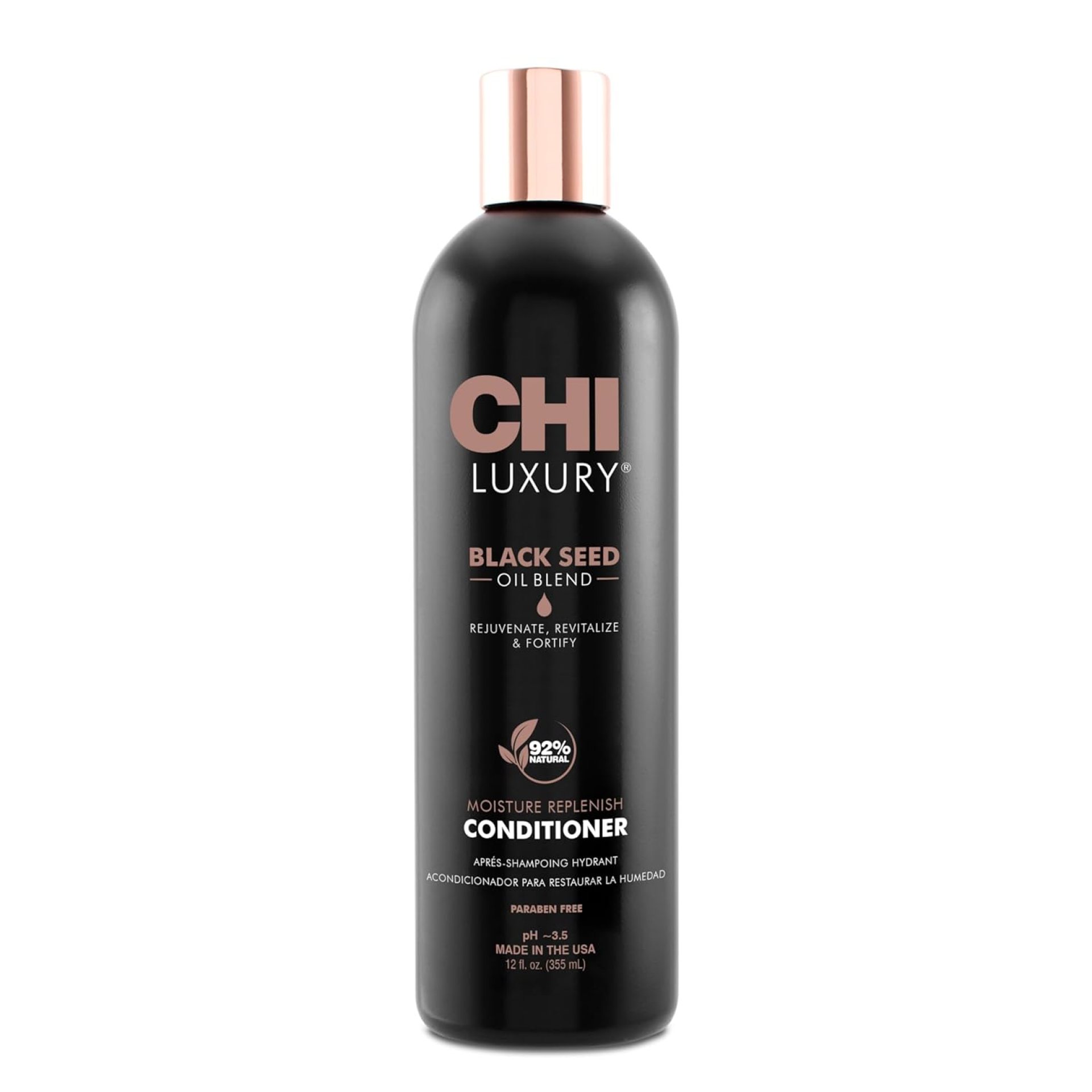 CHI Luxury Black Seed Oil Moisture Replenish Conditioner, Strengthens for Soft Hair, Replenishes Moisture, Sulfate, Paraben & Gluten-Free, 12 Oz CHI Luxury Black Seed Oil Moisture Replenish Conditioner, Strengthens for Soft Hair, Replenishes Moisture, Sulfate, Paraben & Gluten-Free, 12 Oz