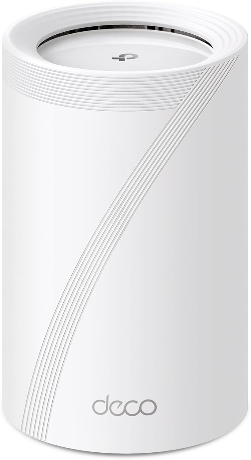 TP-Link Tri-Band WiFi 7 BE10000 Whole Home Mesh System (Deco BE63) – 6-Stream 10 Gbps, 4X 2.5G Ports Wired Backhaul, 4X Smart Internal Antennas, VPN, AI-Roaming, MU-MIMO, HomeShield (1-Pack) TP-Link Tri-Band WiFi 7 BE10000 Whole Home Mesh System (Deco BE63) – 6-Stream 10 Gbps, 4X 2.5G Ports Wired Backhaul, 4X Smart Internal Antennas, VPN, AI-Roaming, MU-MIMO, HomeShield (1-Pack)