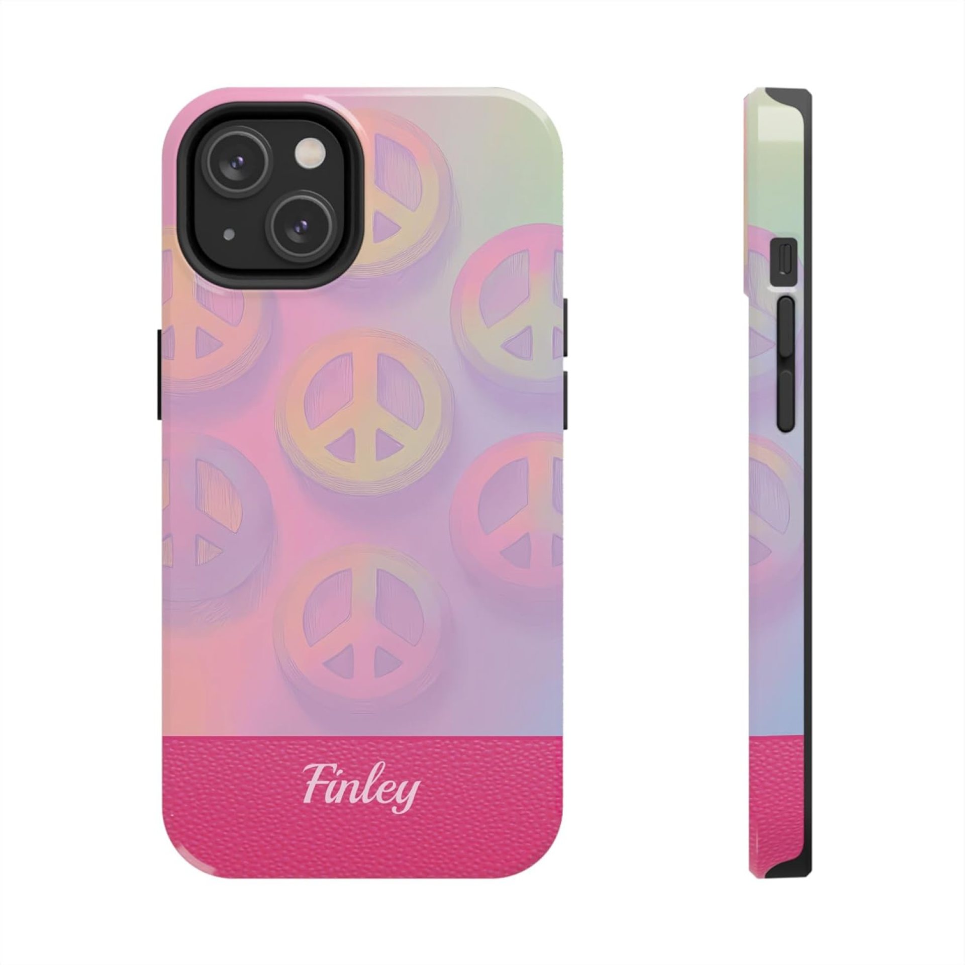 Personalized Peace Sign Phone Case, Compatible with The Latest & Popular Smartphones, Touph Phone Case Protector, Hippie Gift Personalized Peace Sign Phone Case, Compatible with The Latest & Popular Smartphones, Touph Phone Case Protector, Hippie Gift