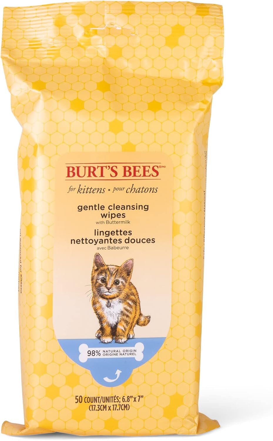Burt’s Bees for Pets Kitten Wipes with Buttermilk, 98% Natural Origin Formulas, Cat Wipes, Cat Grooming Supplies, Cat Cleaning Wipes, Waterless Cat Grooming, 50ct Burt’s Bees for Pets Kitten Wipes with Buttermilk, 98% Natural Origin Formulas, Cat Wipes, Cat Grooming Supplies, Cat Cleaning Wipes, Waterless Cat Grooming, 50ct