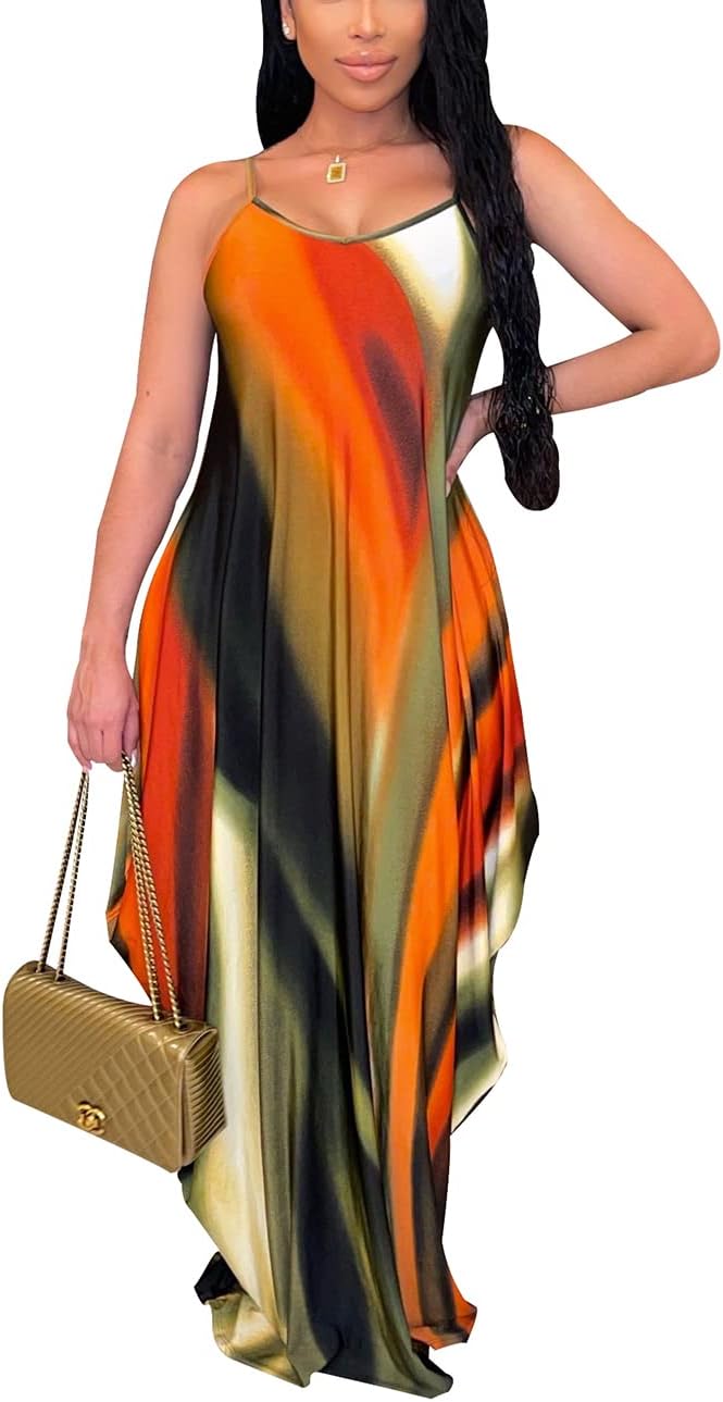 BessCops Summer Maxi Dresses for Women 2025 Plus Size Sundresses Casual Fashion Sleeveless Loose Long Sexy Dress with Pockets BessCops Summer Maxi Dresses for Women 2025 Plus Size Sundresses Casual Fashion Sleeveless Loose Long Sexy Dress with Pockets