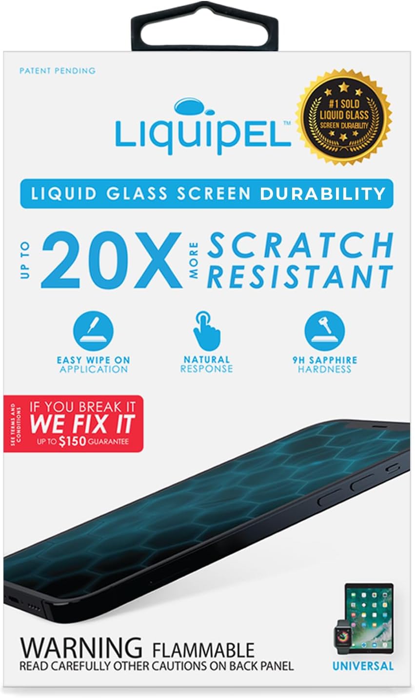 Liquid Screen Protector for all Smartphones and Tablets Liquid Glass 9H Hardness Universal fit with a”You Break It, We Fix It” 0 Protection Plan by Liquipel Liquid Screen Protector for all Smartphones and Tablets Liquid Glass 9H Hardness Universal fit with a”You Break It, We Fix It” 0 Protection Plan by Liquipel