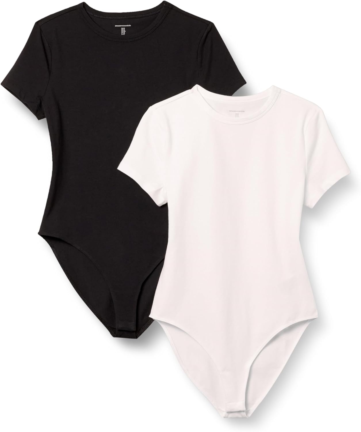 Amazon Essentials Women’s Stretch Cotton Jersey Slim-Fit T-Shirt Bodysuit, Pack of 2 Amazon Essentials Women’s Stretch Cotton Jersey Slim-Fit T-Shirt Bodysuit, Pack of 2