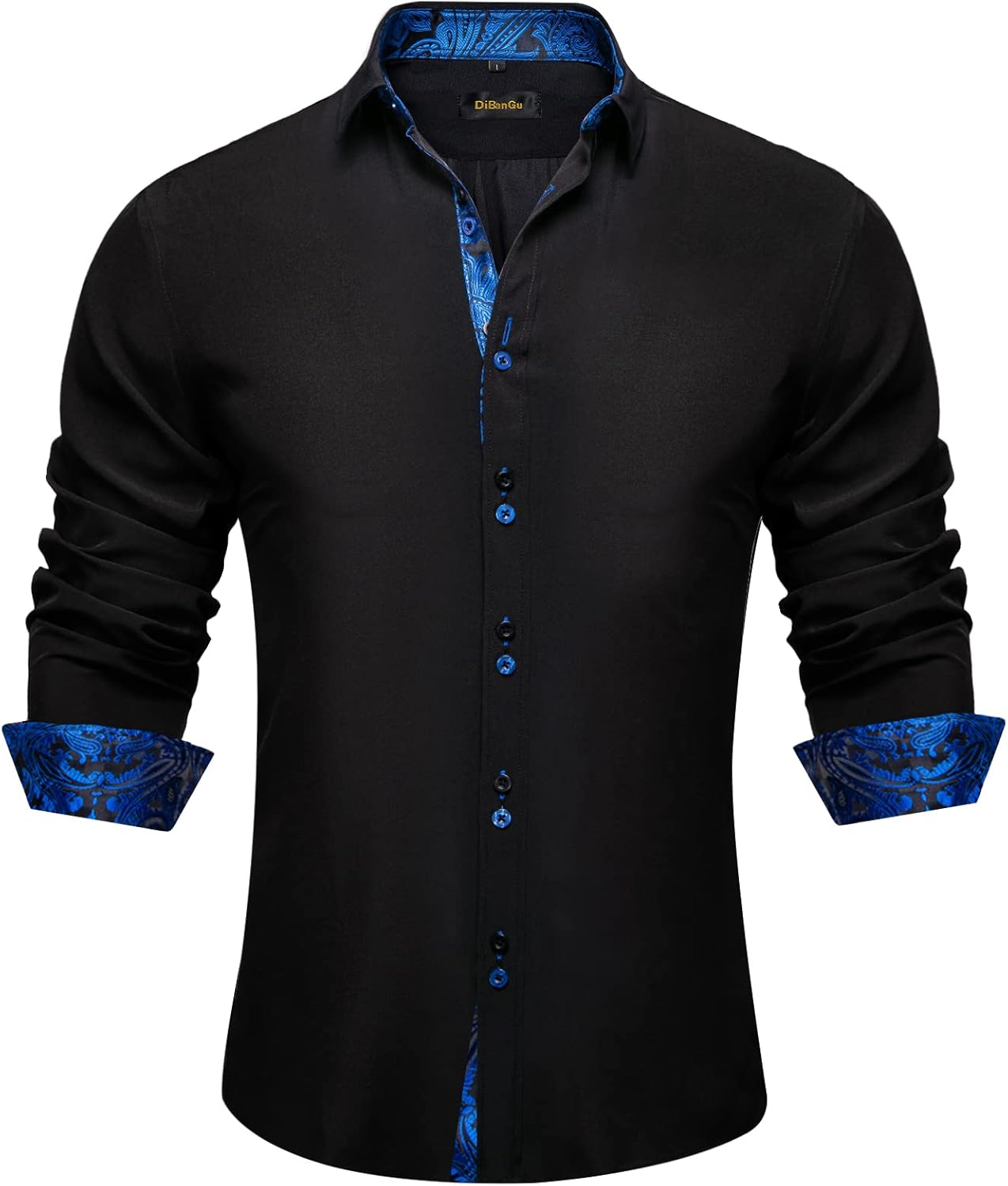 DiBanGu Men’s Dress Shirt Long Sleeve Casual Button Down Shirts Regular Fit Inner Contrast Shirt for Business Party DiBanGu Men’s Dress Shirt Long Sleeve Casual Button Down Shirts Regular Fit Inner Contrast Shirt for Business Party