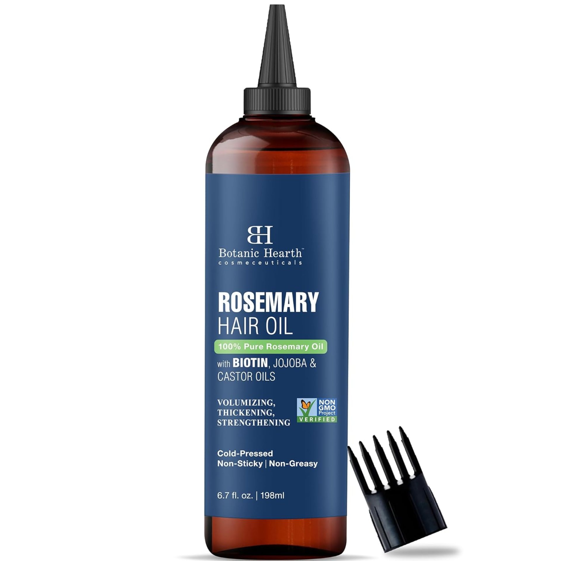 Botanic Hearth 100% Pure Rosemary Oil For Hair Growth (6.7 fl oz) Infused With Biotin, Jojoba & castor Oil | Hair strengthening Treatment | Nourishing & Volumizing | Non GMO Verified Botanic Hearth 100% Pure Rosemary Oil For Hair Growth (6.7 fl oz) Infused With Biotin, Jojoba & castor Oil | Hair strengthening Treatment | Nourishing & Volumizing | Non GMO Verified