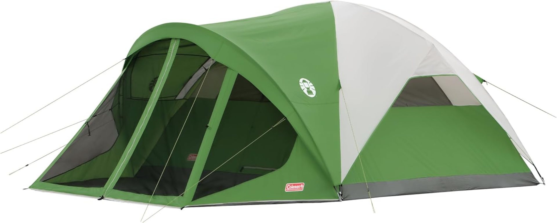 Coleman Evanston Tent with Screen Room, 6/8 Person Weatherproof Tent Sets Up in 15 Mins, Included Rainfly & Carry Bag, Made of PFAS-Free Materials Coleman Evanston Tent with Screen Room, 6/8 Person Weatherproof Tent Sets Up in 15 Mins, Included Rainfly & Carry Bag, Made of PFAS-Free Materials