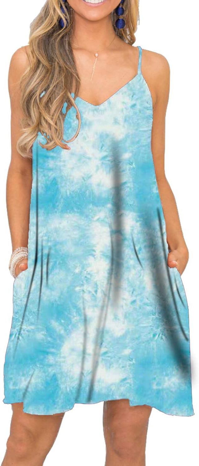 BEUFRI Women’s Summer Spaghetti Strap Casual Swing Tank Beach Cover Up Dress with Pockets BEUFRI Women’s Summer Spaghetti Strap Casual Swing Tank Beach Cover Up Dress with Pockets