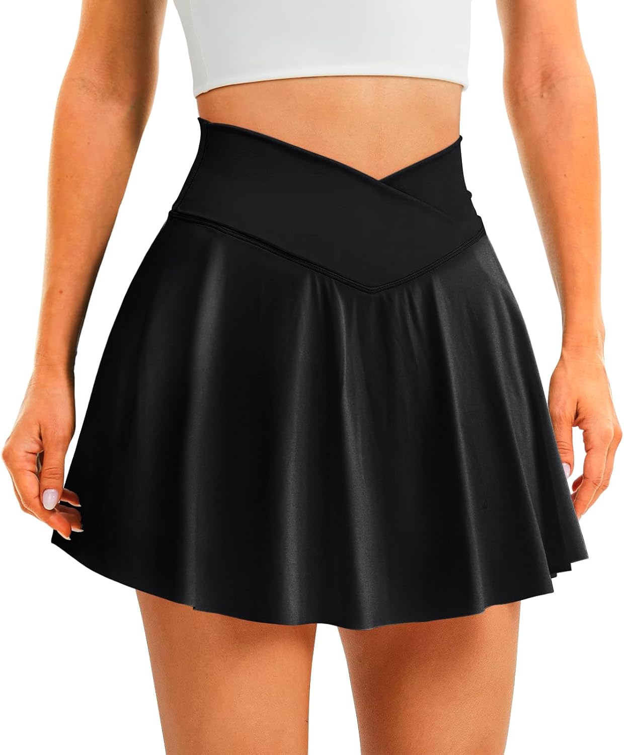 Womens Tennis Skirt with Pockets Shorts Crossover High Waisted Athletic Skorts Skirts for Golf Running Workout Womens Tennis Skirt with Pockets Shorts Crossover High Waisted Athletic Skorts Skirts for Golf Running Workout