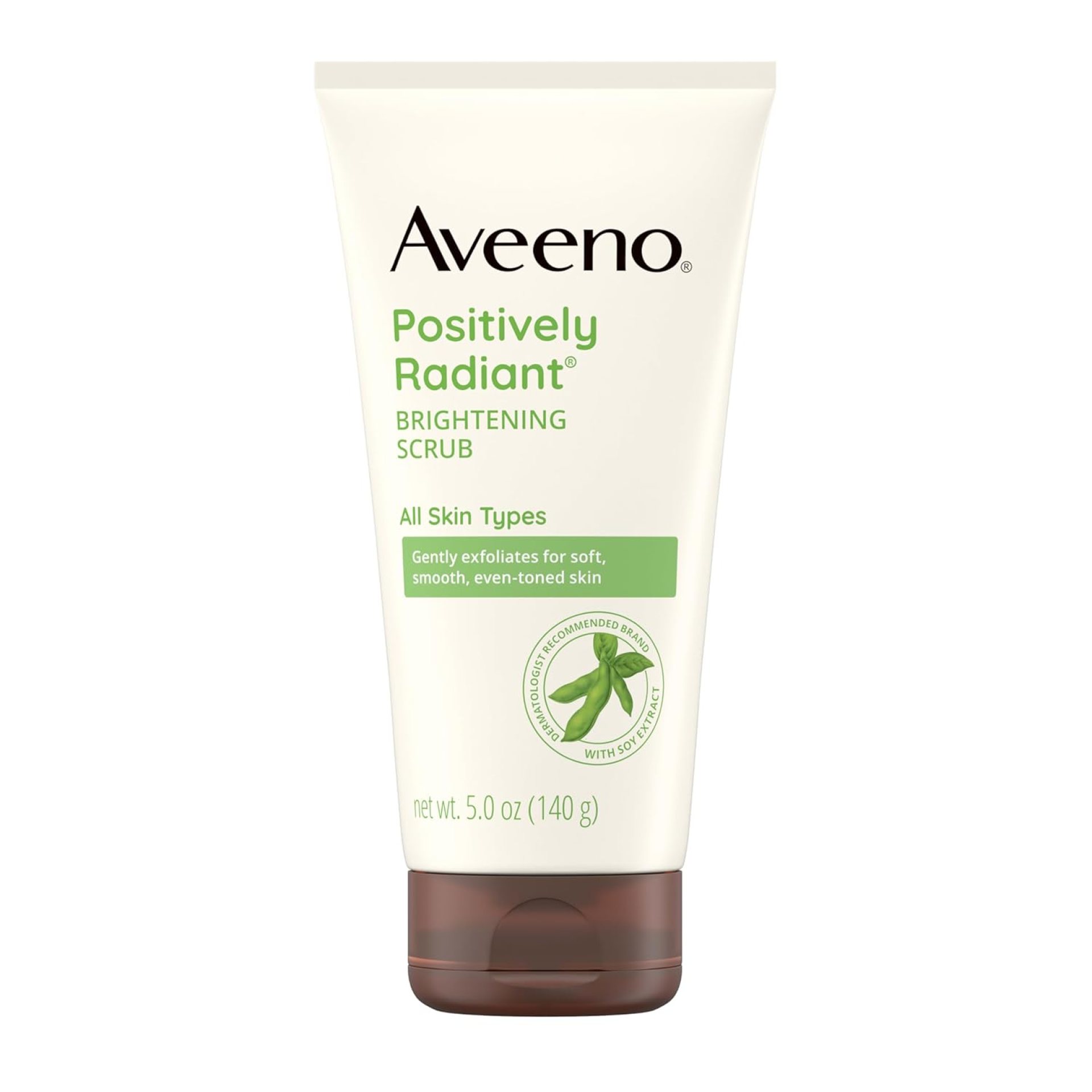 Aveeno Positively Radiant Skin Brightening Exfoliating Daily Facial Scrub, Moisture-Rich Soy Extract, helps improve skin tone & texture, Oil-& Soap-Free, Hypoallergenic, 5 oz Aveeno Positively Radiant Skin Brightening Exfoliating Daily Facial Scrub, Moisture-Rich Soy Extract, helps improve skin tone & texture, Oil-& Soap-Free, Hypoallergenic, 5 oz