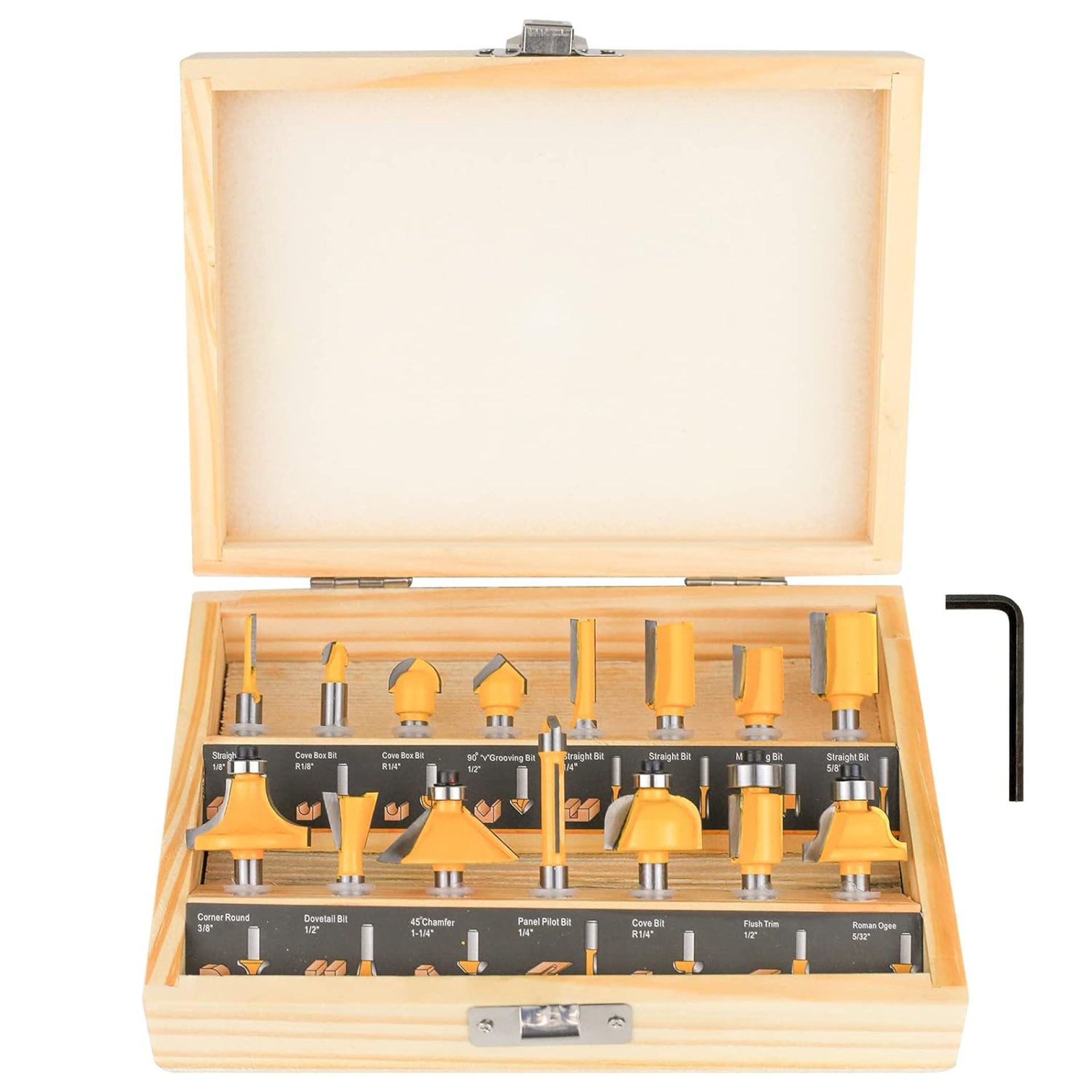 Router Bits Set 1/4 Inch Shank – Set of 15 Pieces, BAIDETS Tungsten Carbide Wood Router Bits, Woodwork Tools Router Bits Set 1/4 Inch Shank – Set of 15 Pieces, BAIDETS Tungsten Carbide Wood Router Bits, Woodwork Tools