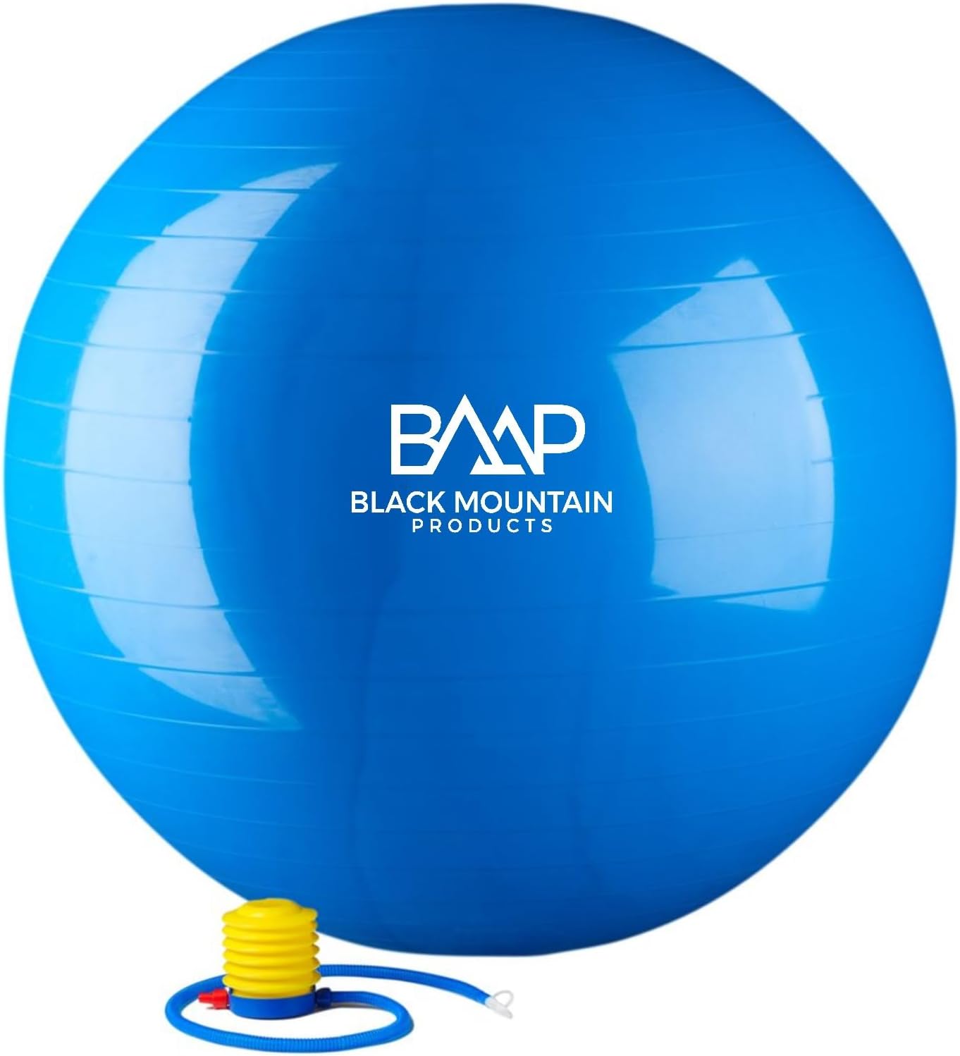 Black Mountain Products Exercise Stability Yoga Ball, Foot Pump, Ball Plug, Plug Puller, 2000 Lbs Static Weight Capacity Antiburst Black Mountain Products Exercise Stability Yoga Ball, Foot Pump, Ball Plug, Plug Puller, 2000 Lbs Static Weight Capacity Antiburst