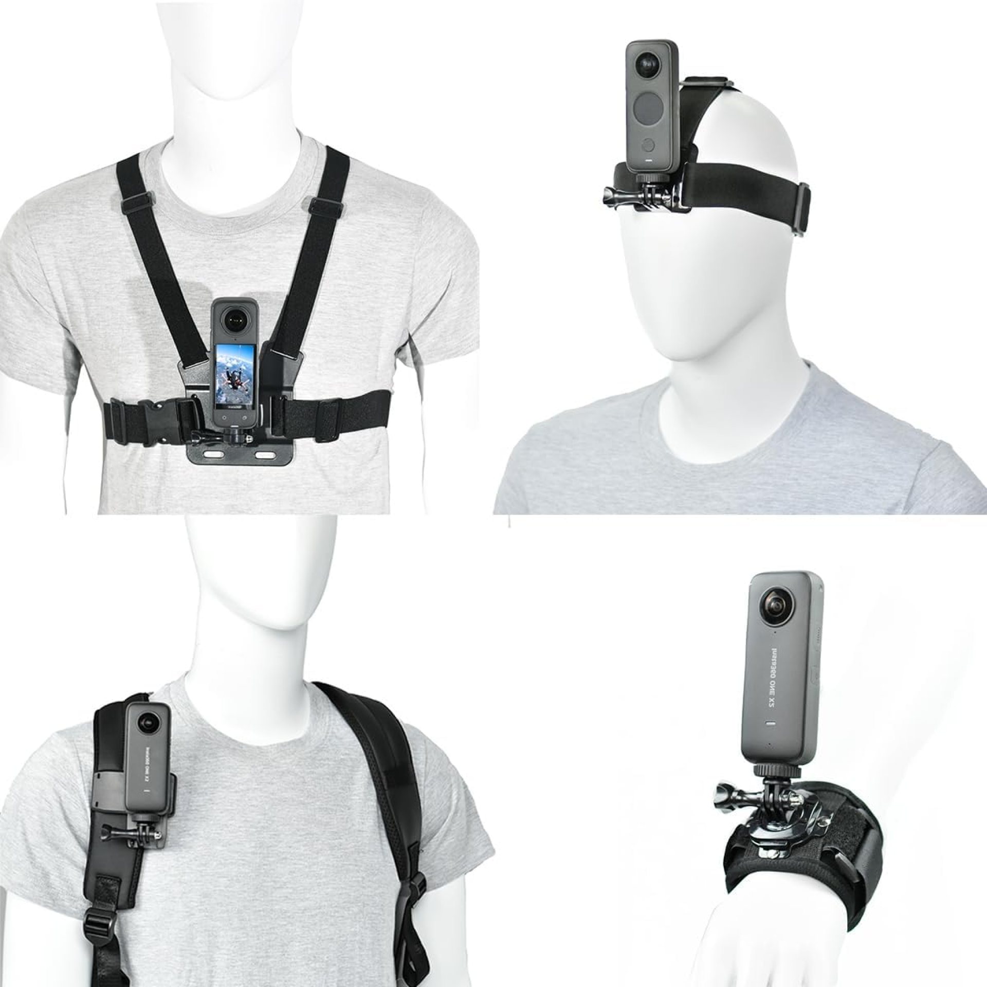 Chest Mount Kit for Insta360 X5/X4/X3/Ace Pro/Go3S, Including Camera Chest Holder for GoPro Hero 13, Head Strap, Backpack and Wrist Strap Mount, Compatible with GoPro Hero 12 Chest Mount Kit for Insta360 X5/X4/X3/Ace Pro/Go3S, Including Camera Chest Holder for GoPro Hero 13, Head Strap, Backpack and Wrist Strap Mount, Compatible with GoPro Hero 12