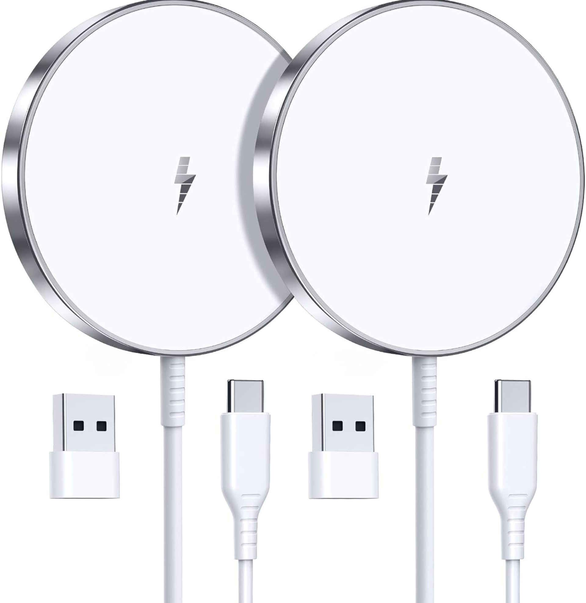 Magnetic Wireless Charger 15W Fast Mag Safe Charger for Cell Phone 16 Pro Max/16 Pro/16 Plus/16/15/14/13/12 Series 2 Pack Charging Pad for AirPods 3/2/Pro 2/Pro Mag-Safe Original Replacement Magnetic Wireless Charger 15W Fast Mag Safe Charger for Cell Phone 16 Pro Max/16 Pro/16 Plus/16/15/14/13/12 Series 2 Pack Charging Pad for AirPods 3/2/Pro 2/Pro Mag-Safe Original Replacement