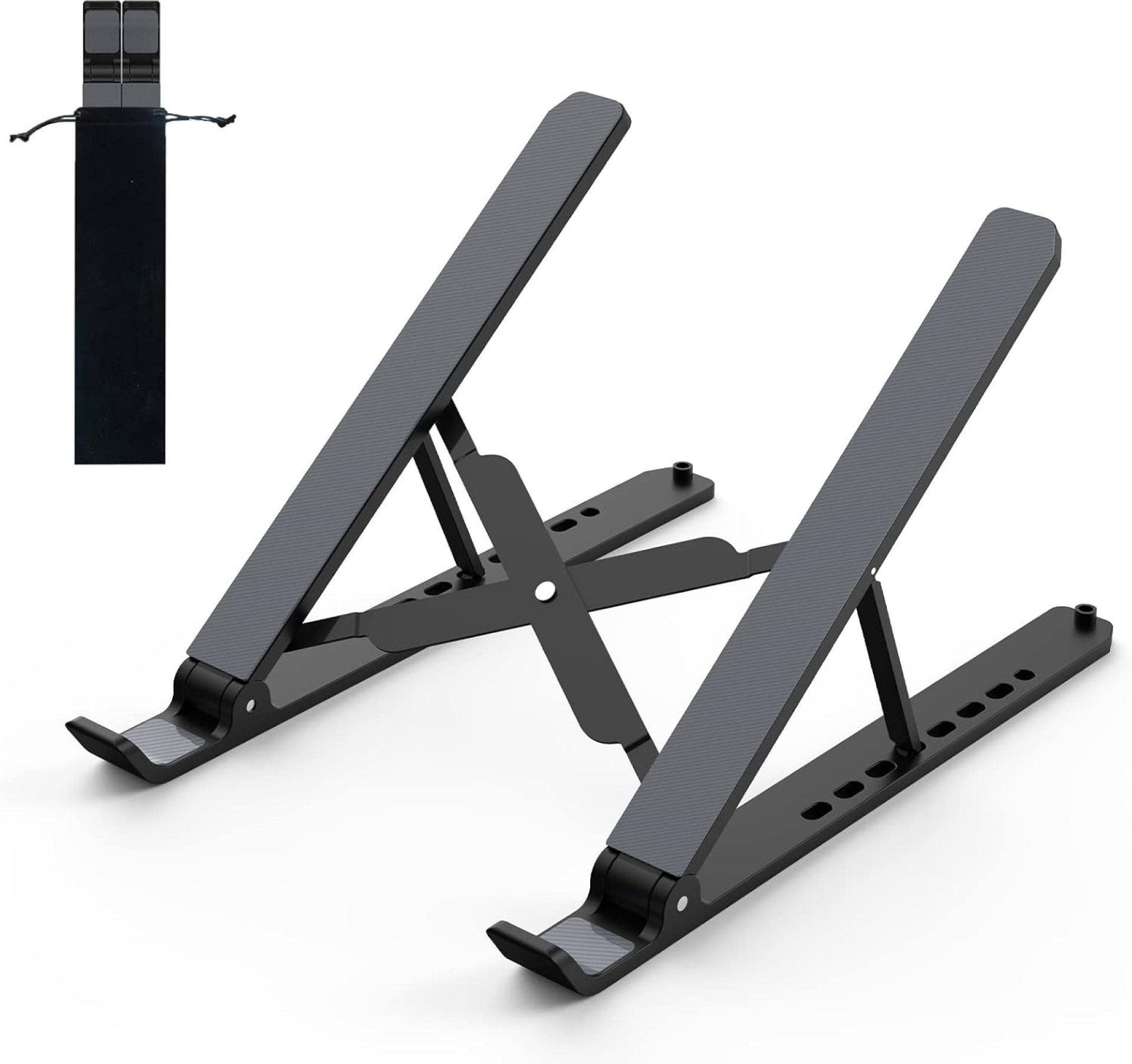 Laptop Stand for Desk, Adjustable Laptop Riser ABS+Silicone Foldable Portable Notebook Holder, Ventilated Cooling Notebook Mount Computer Stand for 10-15.6” Laptops,Tablets-Black Laptop Stand for Desk, Adjustable Laptop Riser ABS+Silicone Foldable Portable Notebook Holder, Ventilated Cooling Notebook Mount Computer Stand for 10-15.6” Laptops,Tablets-Black