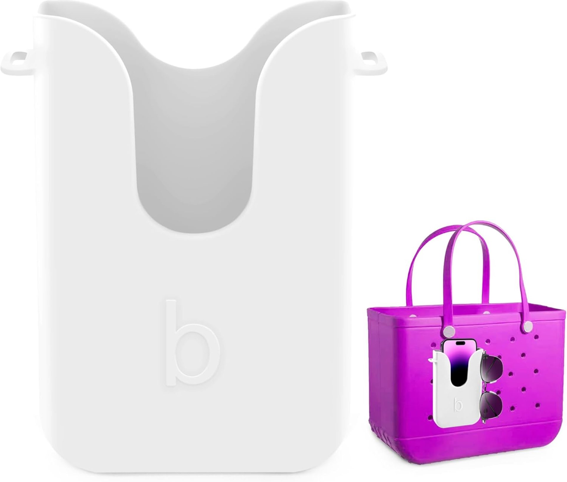Silicone Phone Holder for Bogg Bags, Compatible Phone Case Attachment, Beach Tote Bag Accessory – Ideal Phone Holder for Bogg & Similar Beach Bags (White) Silicone Phone Holder for Bogg Bags, Compatible Phone Case Attachment, Beach Tote Bag Accessory – Ideal Phone Holder for Bogg & Similar Beach Bags (White)
