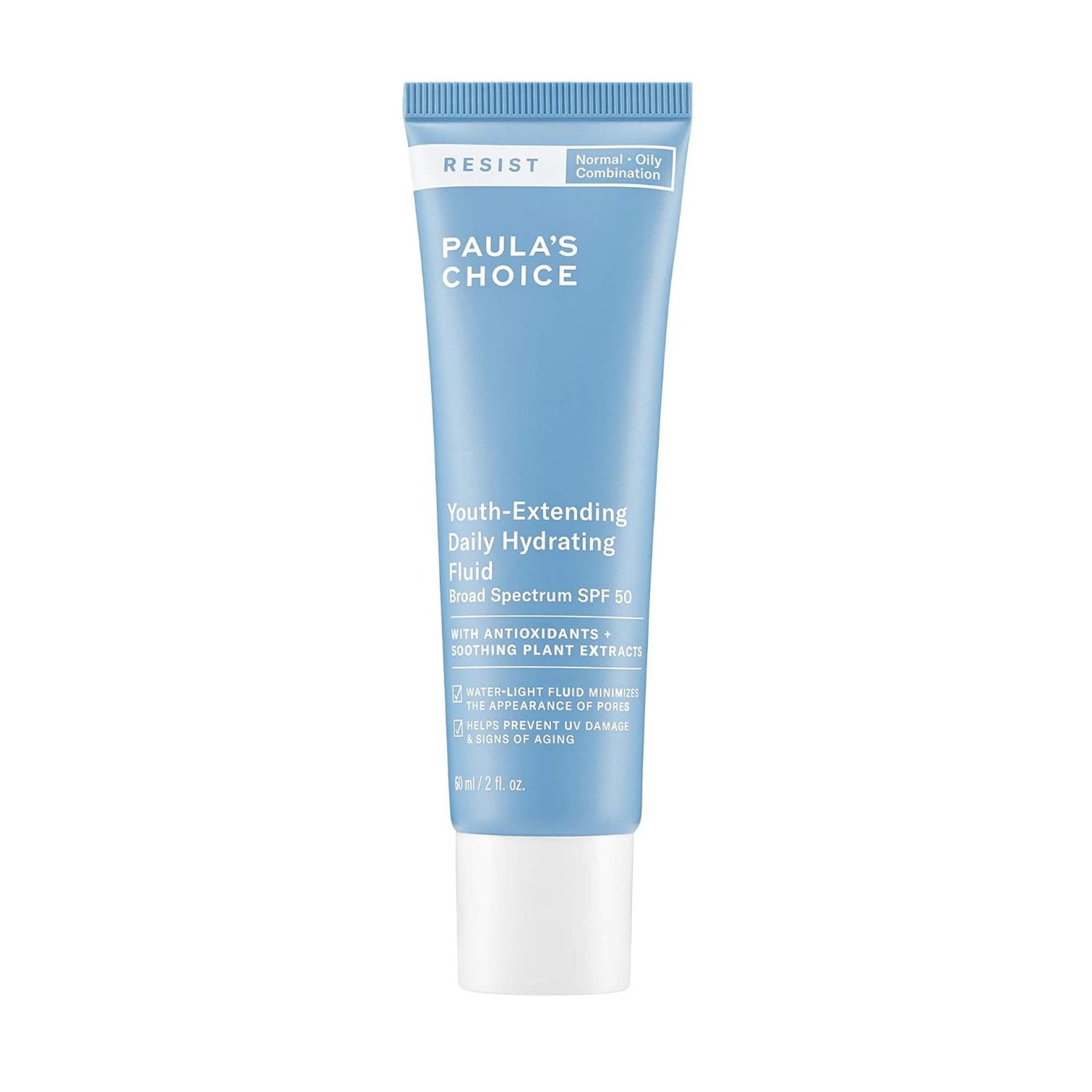 Paula’s Choice RESIST Daily Hydrating Fluid Face Moisturizer SPF 50, UVA & UVB Protection, Chamomile & Vitamin E, Lightweight Sunscreen for Oily Skin, Fragrance-Free Paula’s Choice RESIST Daily Hydrating Fluid Face Moisturizer SPF 50, UVA & UVB Protection, Chamomile & Vitamin E, Lightweight Sunscreen for Oily Skin, Fragrance-Free
