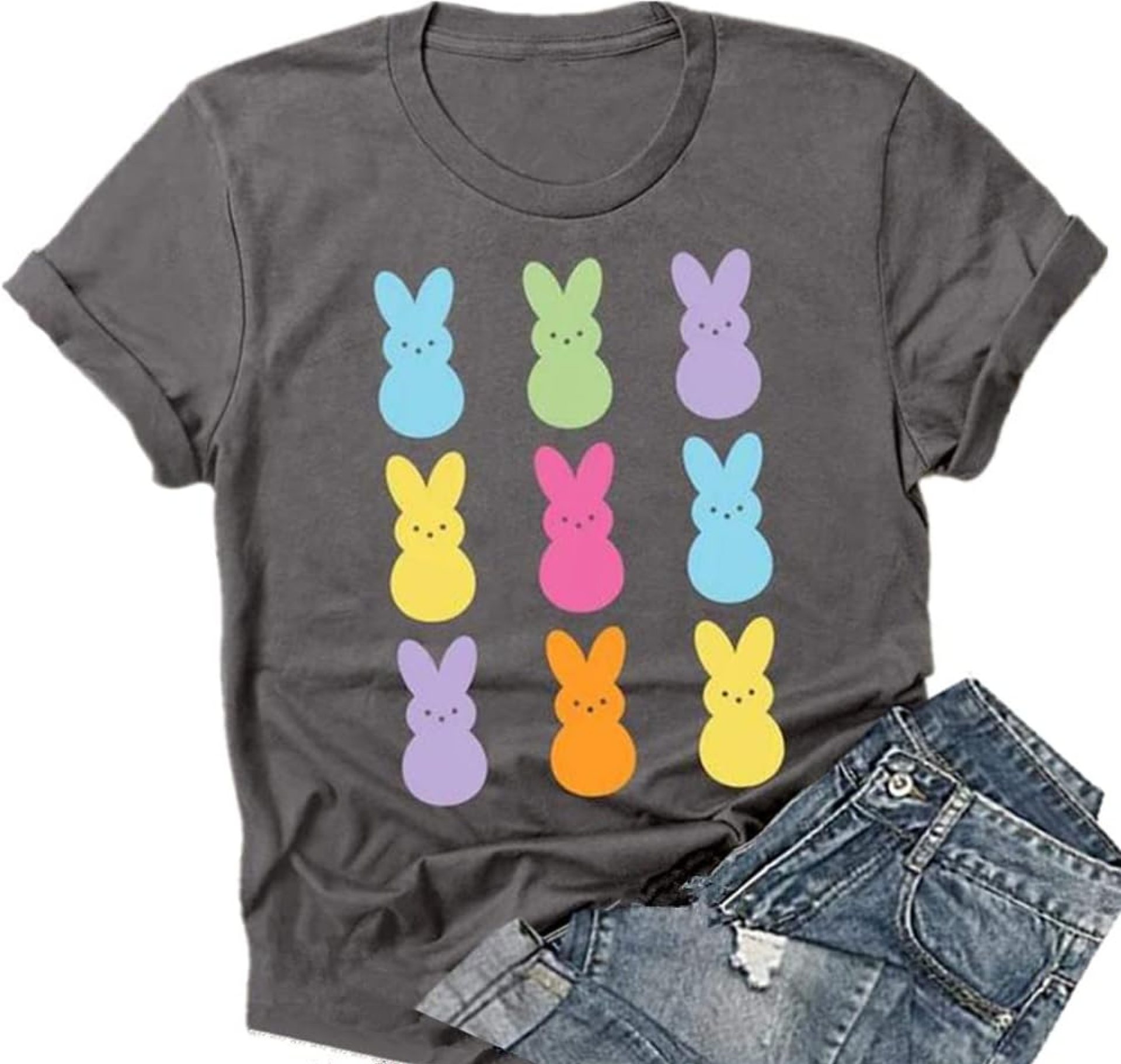 Easter Shirts for Women Happy Bunny Eggs Plaid Leopard Printed T-Shirt Short Sleeve Graphic Tee Tops Easter Shirts for Women Happy Bunny Eggs Plaid Leopard Printed T-Shirt Short Sleeve Graphic Tee Tops