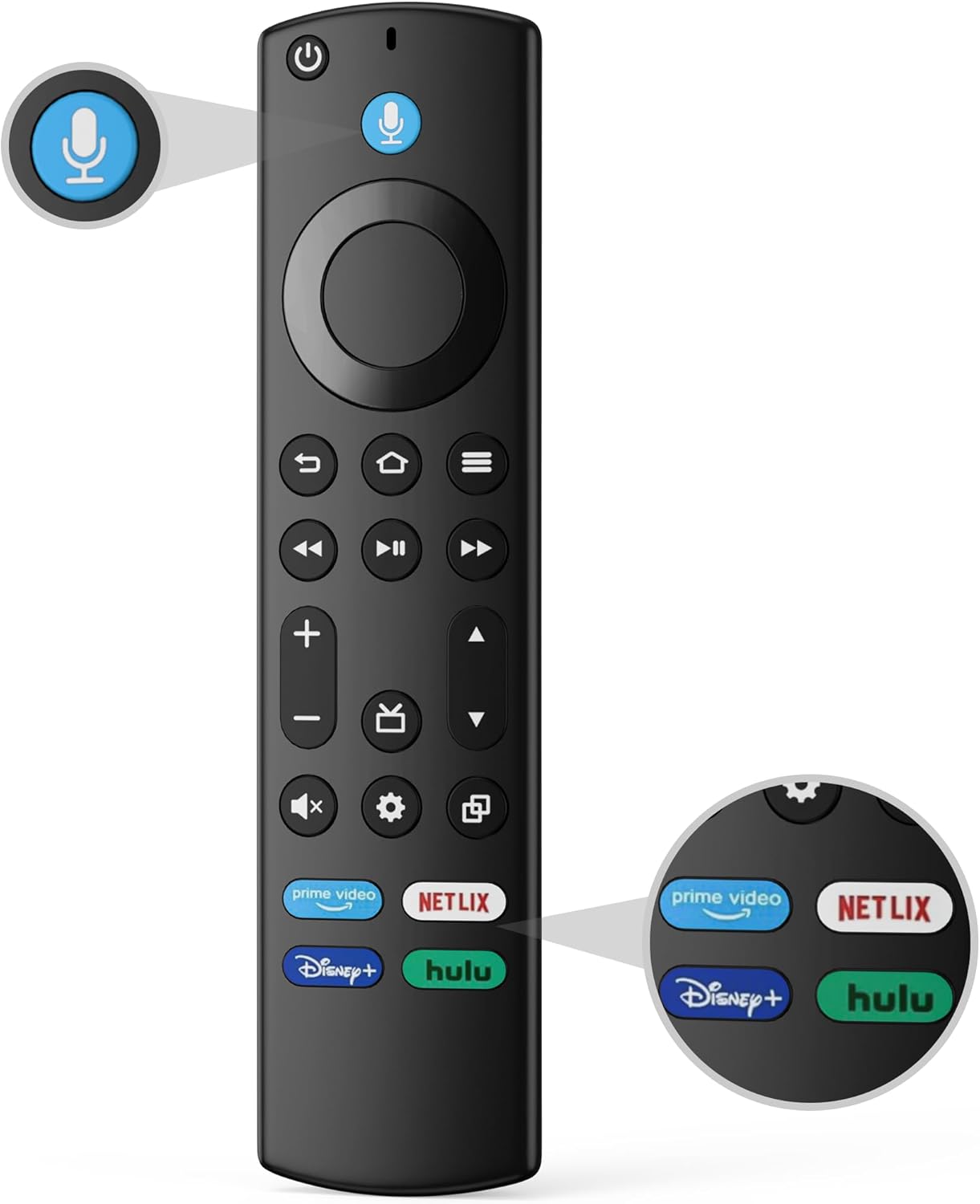 Replacement Voice Remote Control for Amazon FireOS Device, Insignia, Toshiba, Pioneer Smart TV, Fit for Fire TVs Stick, Stick Lite, and Stick Cube Replacement Voice Remote Control for Amazon FireOS Device, Insignia, Toshiba, Pioneer Smart TV, Fit for Fire TVs Stick, Stick Lite, and Stick Cube