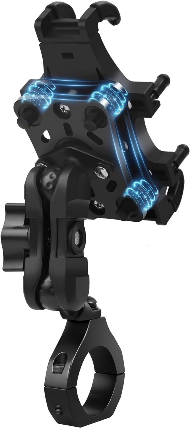 Anti-Vibration UTV Mount: Heavy Duty Aluminum Bracket Fits 1.75-2″ Roll Cage, Adjustable Holder for 4.7-7.1″ Phones Anti-Vibration UTV Mount: Heavy Duty Aluminum Bracket Fits 1.75-2″ Roll Cage, Adjustable Holder for 4.7-7.1″ Phones