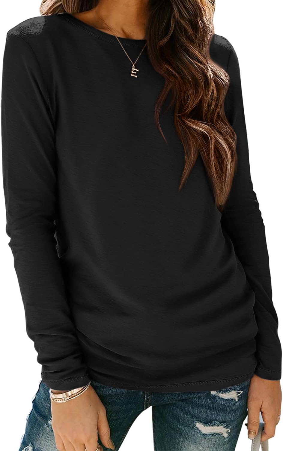 ATHMILE Womens Long Sleeve Round Neck Shirts Basic Tee Casual Top Fall Trendy Tunic Outfits Fitted T Shirts ATHMILE Womens Long Sleeve Round Neck Shirts Basic Tee Casual Top Fall Trendy Tunic Outfits Fitted T Shirts