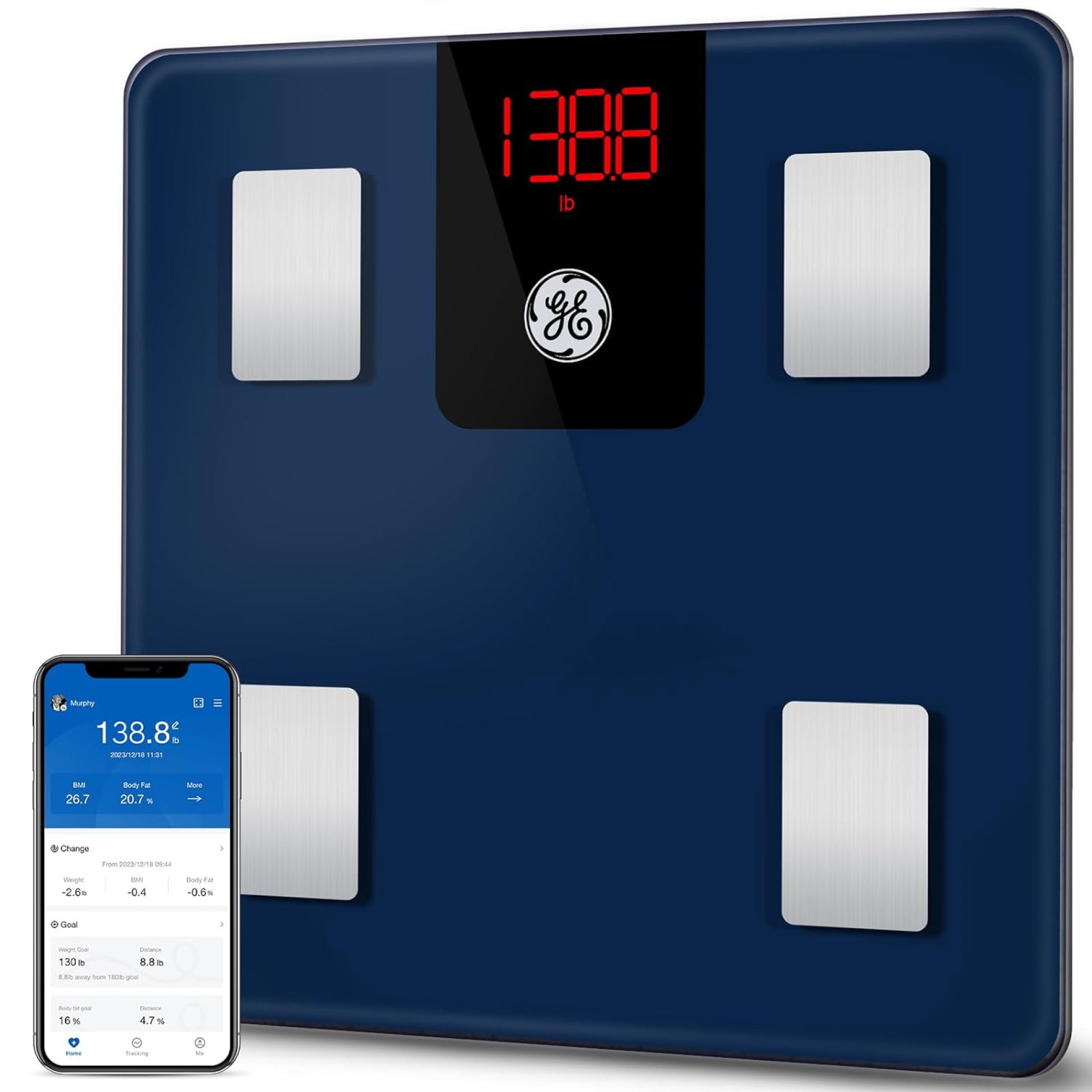 GE Smart Body Fat Scale: Digital Bathroom Scales for Weight and Fat Percentage – Bluetooth Body Composition Analyzer – Accurate Weighing Machine Health Monitor with Smartphone App, 400 lbs GE Smart Body Fat Scale: Digital Bathroom Scales for Weight and Fat Percentage – Bluetooth Body Composition Analyzer – Accurate Weighing Machine Health Monitor with Smartphone App, 400 lbs