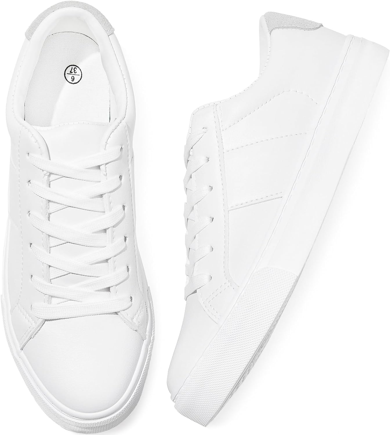 Adokoo Women’s Fashion Sneakers PU Leather Casual Shoes White Tennis Low Top Shoes Womens Lace Up Sneakers Adokoo Women’s Fashion Sneakers PU Leather Casual Shoes White Tennis Low Top Shoes Womens Lace Up Sneakers