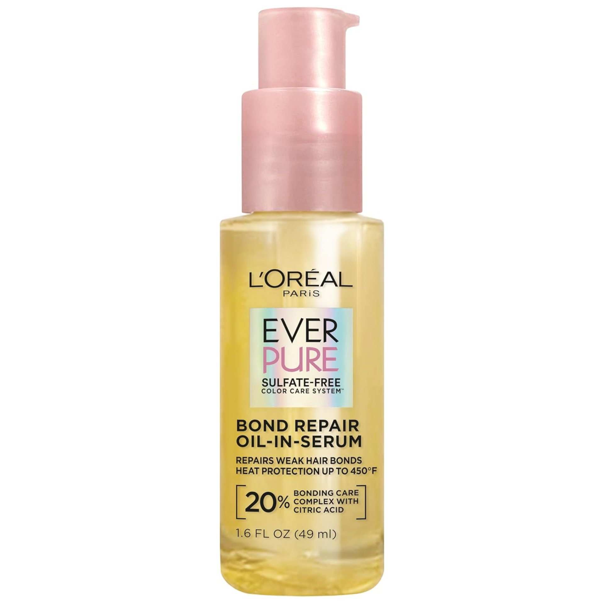 L’OREAL PARIS Bond Repair Oil-in-Serum for Damaged, Color Treated Hair, Heat Protectant, Strengthens Weak Bonds, Intense Shine and Frizz Control, EverPure, 1.6 Fl Oz L’OREAL PARIS Bond Repair Oil-in-Serum for Damaged, Color Treated Hair, Heat Protectant, Strengthens Weak Bonds, Intense Shine and Frizz Control, EverPure, 1.6 Fl Oz