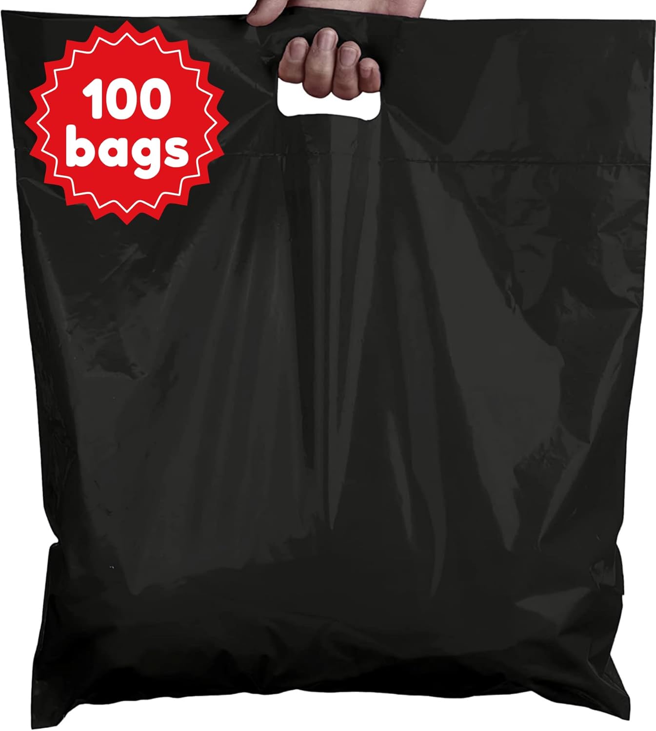 Plastic Shopping Bags for Small Business | 16×18 Extra Large Merchandise | Boutique | Big Retail With Handles | Bolsas de Plastico para Negocio Plastic Shopping Bags for Small Business | 16×18 Extra Large Merchandise | Boutique | Big Retail With Handles | Bolsas de Plastico para Negocio