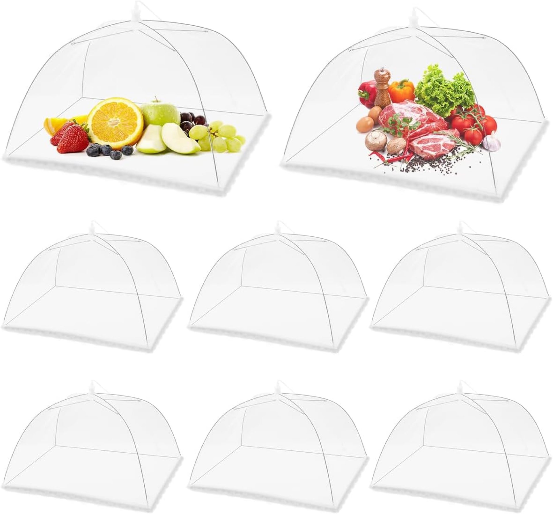 (8Pack) Pop-up Picnic Food Tent Covers, 17x17Inch Foldable Mesh Screen Food Covers for Outdoors, Reusable Food Cover Net Keep Out Flies, Mosquitoes… (8Pack) Pop-up Picnic Food Tent Covers, 17x17Inch Foldable Mesh Screen Food Covers for Outdoors, Reusable Food Cover Net Keep Out Flies, Mosquitoes…