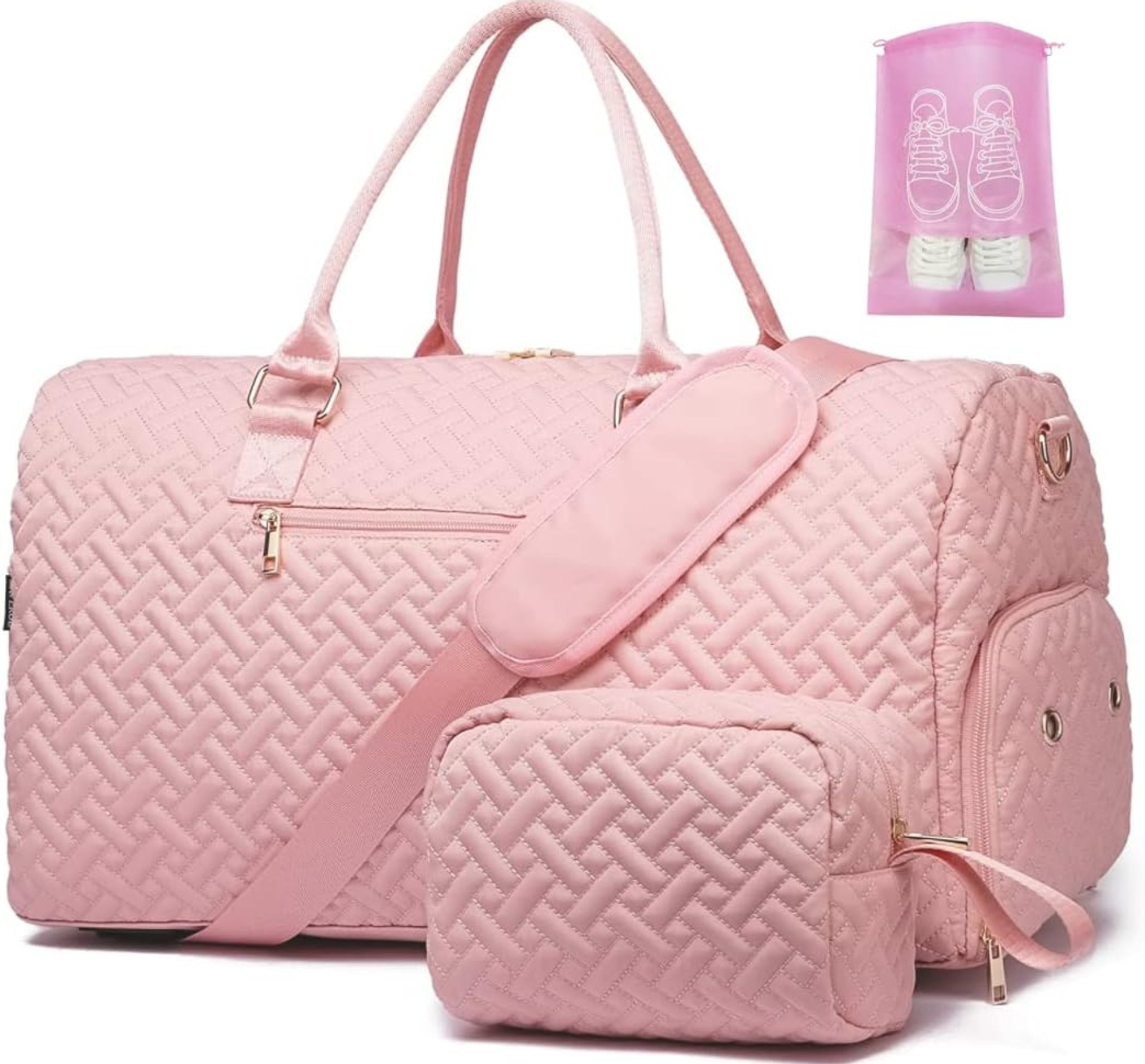 Duffle Bag for Travel, Weekender Bag with Shoe Compartment, Carry On Overnight Bag for Women with Toiletry Bag, 50L Gym Bag with Wet Pocket, Hospital Bags for Labor and Delivery Duffle Bag for Travel, Weekender Bag with Shoe Compartment, Carry On Overnight Bag for Women with Toiletry Bag, 50L Gym Bag with Wet Pocket, Hospital Bags for Labor and Delivery