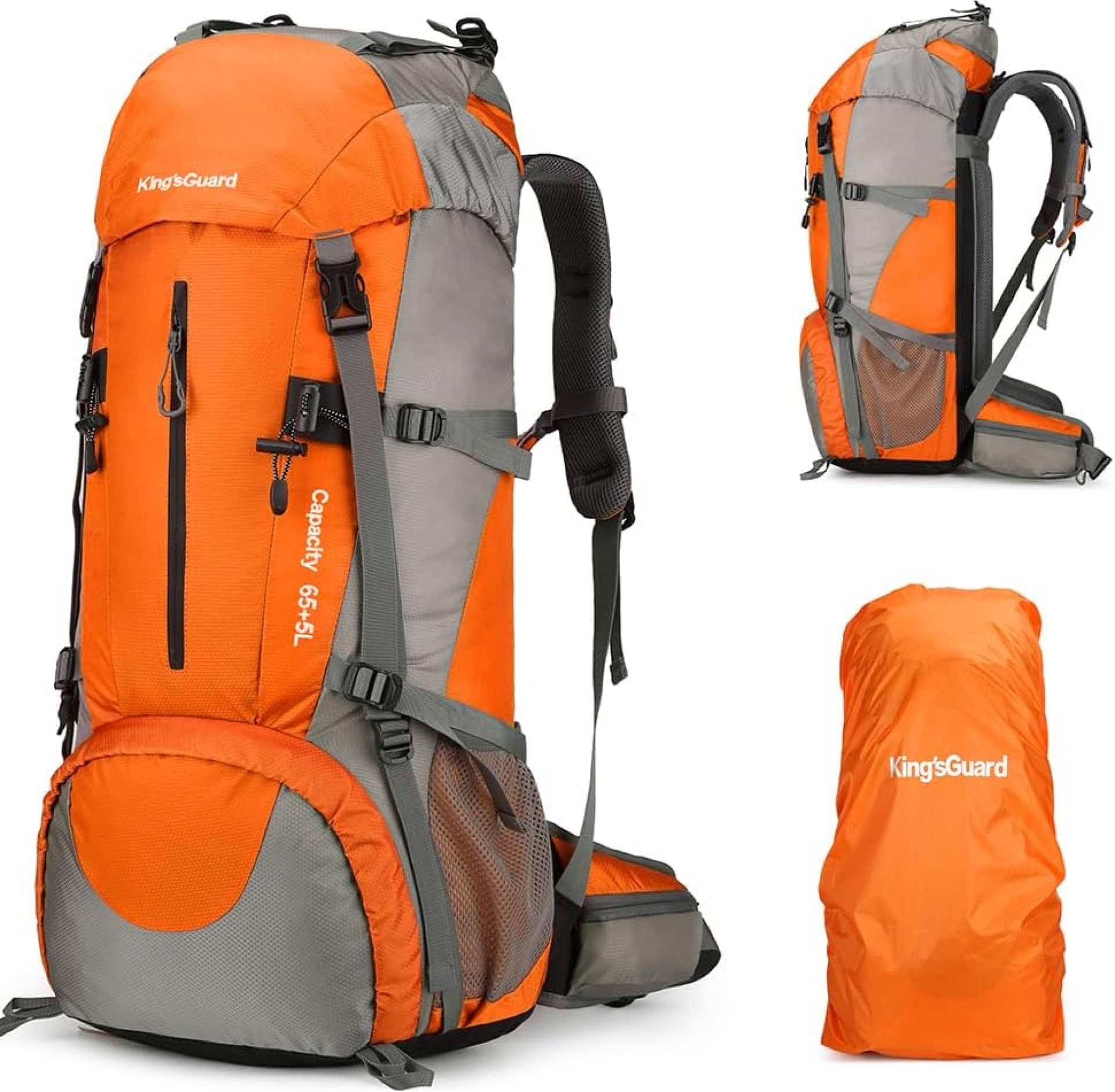 King’sGuard 70L Hiking Backpack with Rain Cover Lightweight Travel Backpack Waterproof Camping Backpack King’sGuard 70L Hiking Backpack with Rain Cover Lightweight Travel Backpack Waterproof Camping Backpack