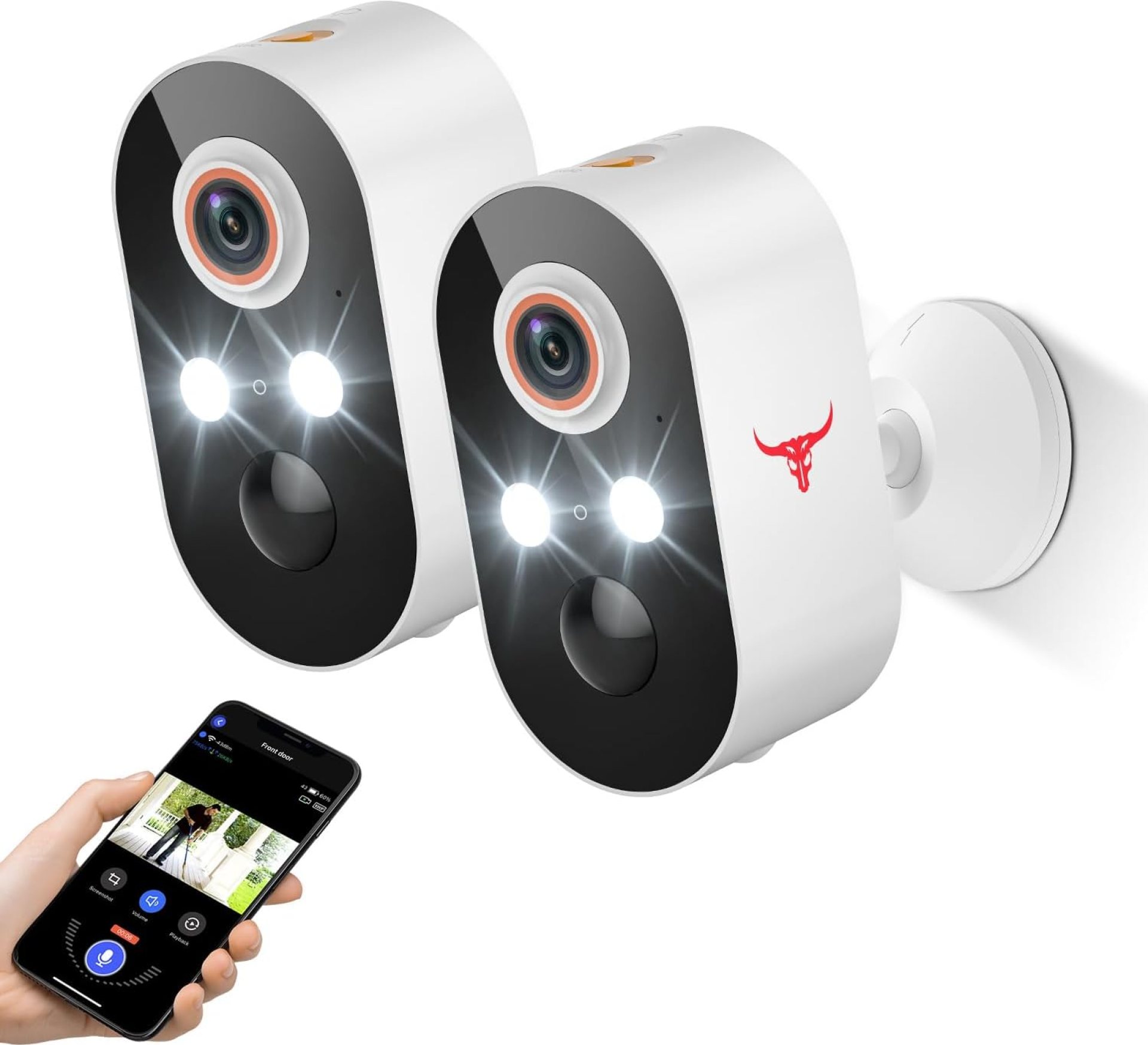 1080P Outdoor Security Camera Wireless with 2-Way Talk, Battery Powered, Color Night Vision, Suitable for Home Security Indoor/Outdoor, Cloud Storage, Smart AI Motion Detection (2 Pack) 1080P Outdoor Security Camera Wireless with 2-Way Talk, Battery Powered, Color Night Vision, Suitable for Home Security Indoor/Outdoor, Cloud Storage, Smart AI Motion Detection (2 Pack)