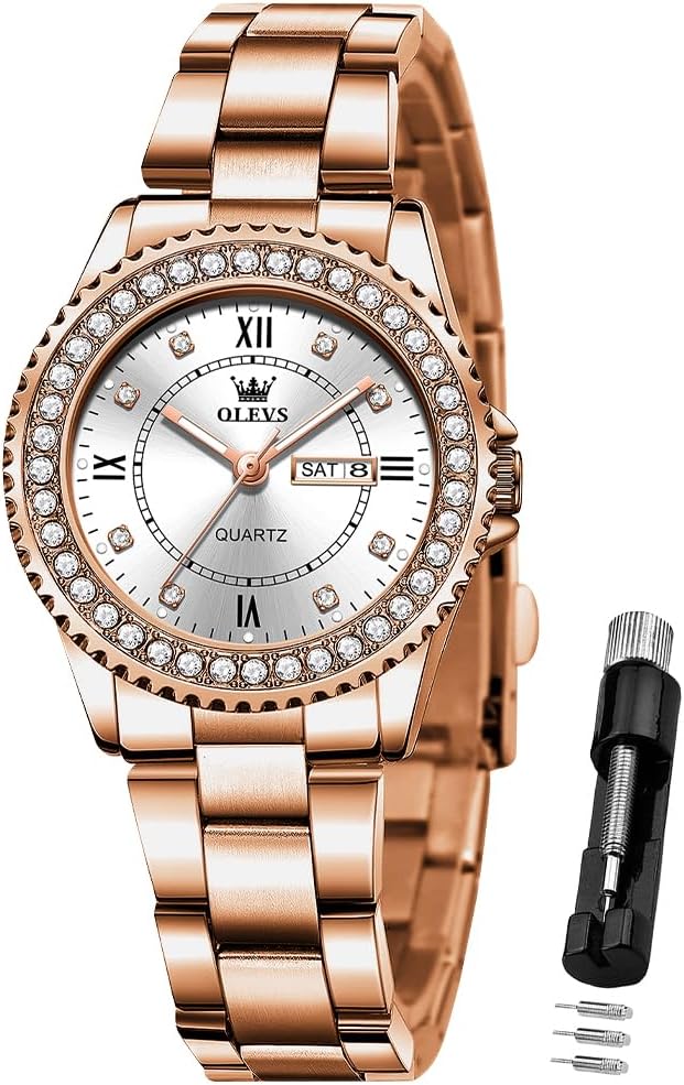 OLEVS Ladies Watches Rose Gold Japanese Quartz Female Watches for Women Waterproof Stainless Steel Casual Dress Lady Wrist Watches OLEVS Ladies Watches Rose Gold Japanese Quartz Female Watches for Women Waterproof Stainless Steel Casual Dress Lady Wrist Watches