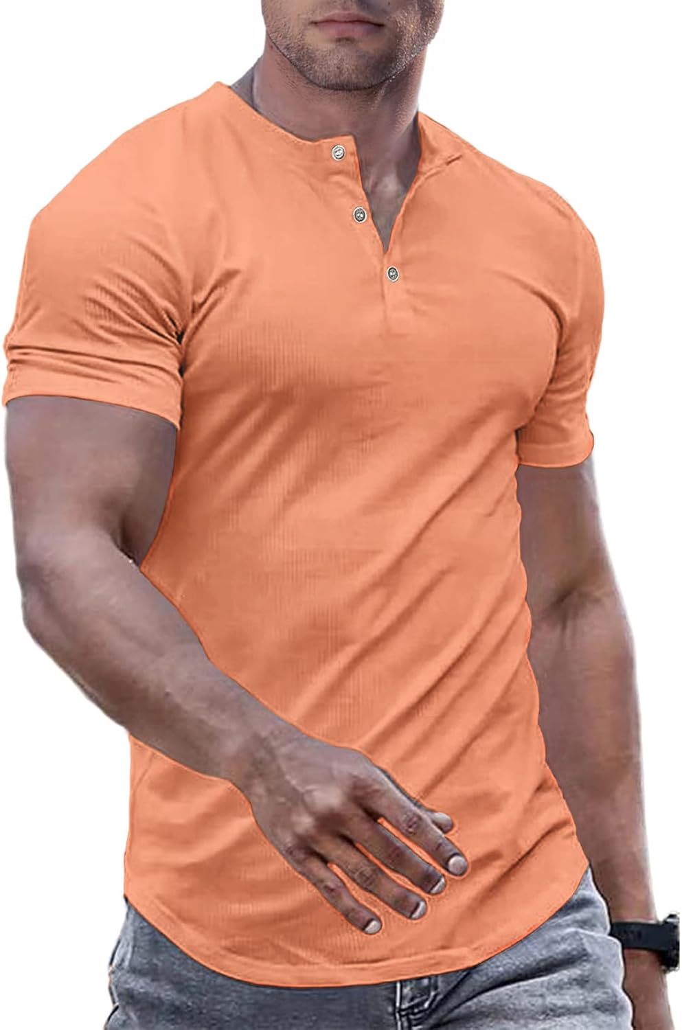JMIERR Men’s Muscle Slim Henley Shirts Crewneck Longline T-Shirt Gym Workout Athletic Shirt Tees with Button JMIERR Men’s Muscle Slim Henley Shirts Crewneck Longline T-Shirt Gym Workout Athletic Shirt Tees with Button