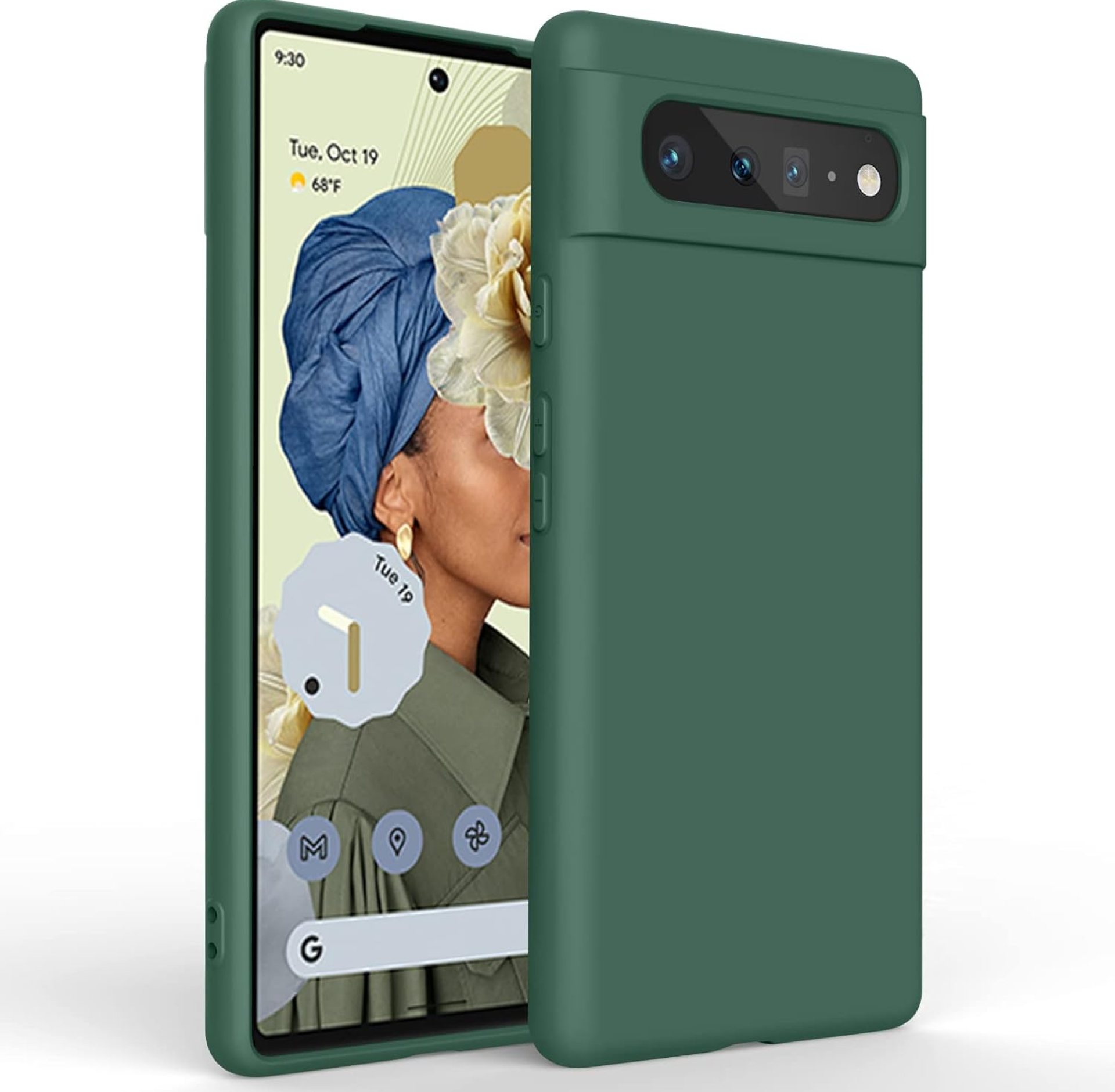 Amzpas Silicone Phone Case Compatible with Google Pixel 6, Soft Protective Smart Phone Case for Women Men, Durable Anti-Scratch Shockproof Phone Cover Dark Green Amzpas Silicone Phone Case Compatible with Google Pixel 6, Soft Protective Smart Phone Case for Women Men, Durable Anti-Scratch Shockproof Phone Cover Dark Green