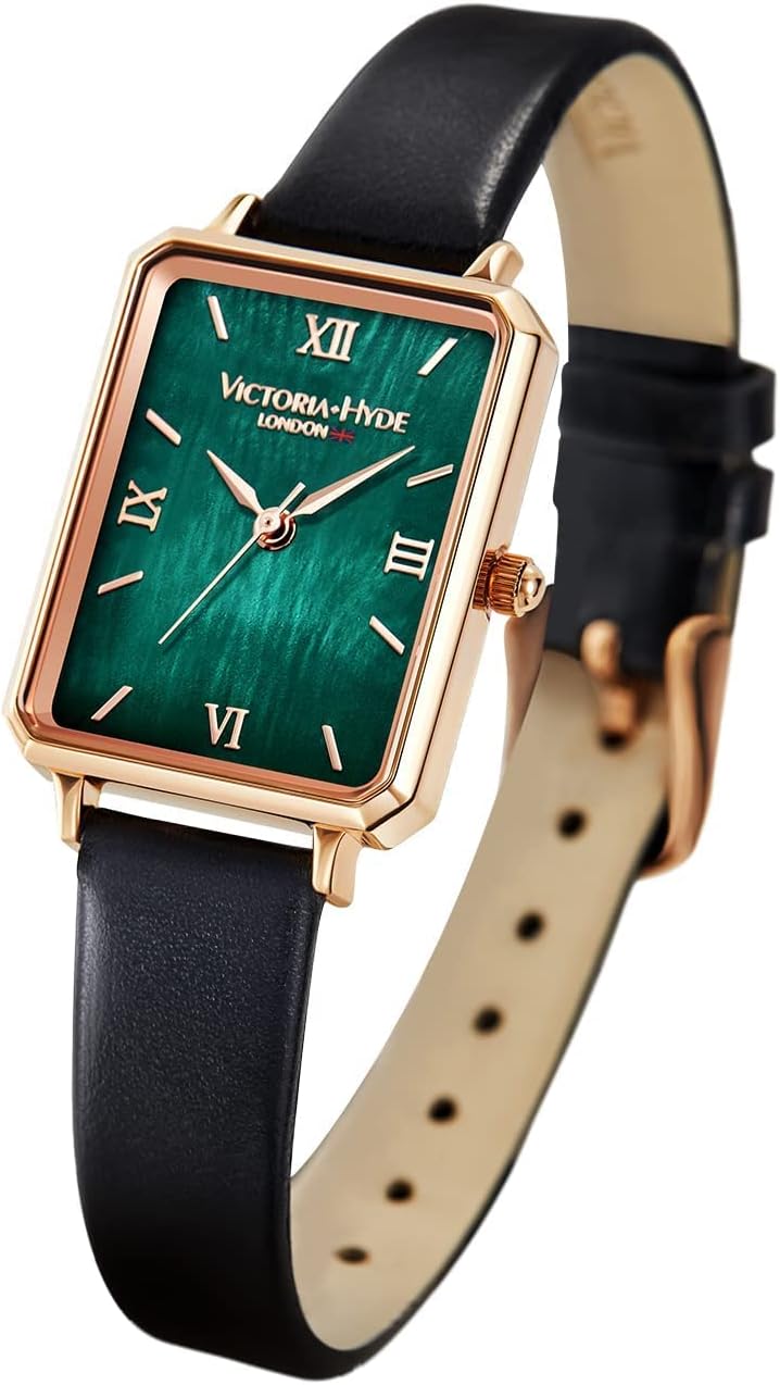 VICTORIA HYDE Women Watches Green Mother of Pearl Dial Ladies Wristwatches Genuine Leather Strap Classic Rectangular Case VICTORIA HYDE Women Watches Green Mother of Pearl Dial Ladies Wristwatches Genuine Leather Strap Classic Rectangular Case