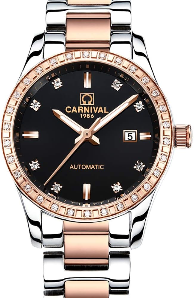 Women’s Diamond Automatic Mechanical Rose Gold Stainless Steel Sapphire Waterproof Lady’s Elegant Blue Watch Women’s Diamond Automatic Mechanical Rose Gold Stainless Steel Sapphire Waterproof Lady’s Elegant Blue Watch