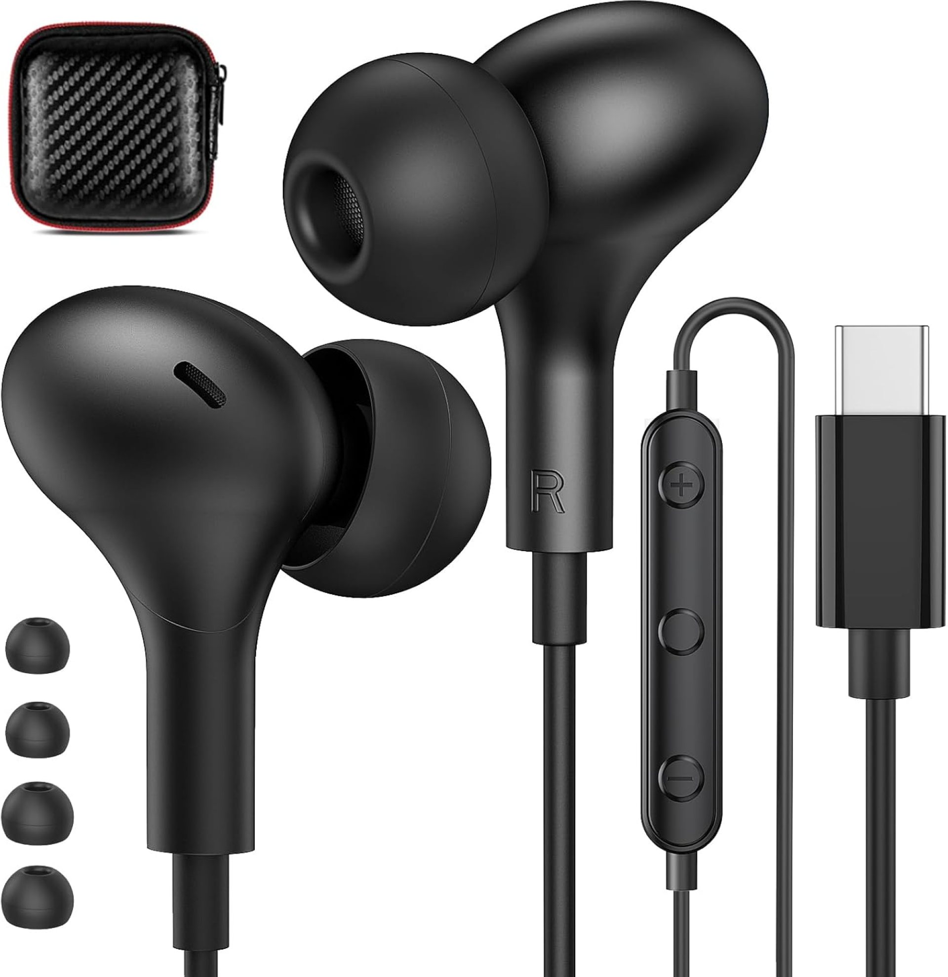 USB C Headphones for Samsung Galaxy S24 Ultra S23 FE S22 S21 A55 A35 Note20 10+ Flip Fold, Magnetic Wired Earbuds Noise Isolation in-Ear Type C Earphones with Microphone for iPhone 16e/15 Plus Pixel USB C Headphones for Samsung Galaxy S24 Ultra S23 FE S22 S21 A55 A35 Note20 10+ Flip Fold, Magnetic Wired Earbuds Noise Isolation in-Ear Type C Earphones with Microphone for iPhone 16e/15 Plus Pixel