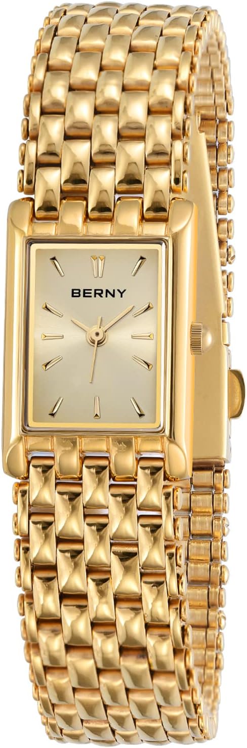 BERNY Gold Watches for Women Updated Ladies Quartz Wrist Watches Stainless Steel Band Womens Small Gold Watch Luxury Casual Fashion Bracelet Tools Included BERNY Gold Watches for Women Updated Ladies Quartz Wrist Watches Stainless Steel Band Womens Small Gold Watch Luxury Casual Fashion Bracelet Tools Included