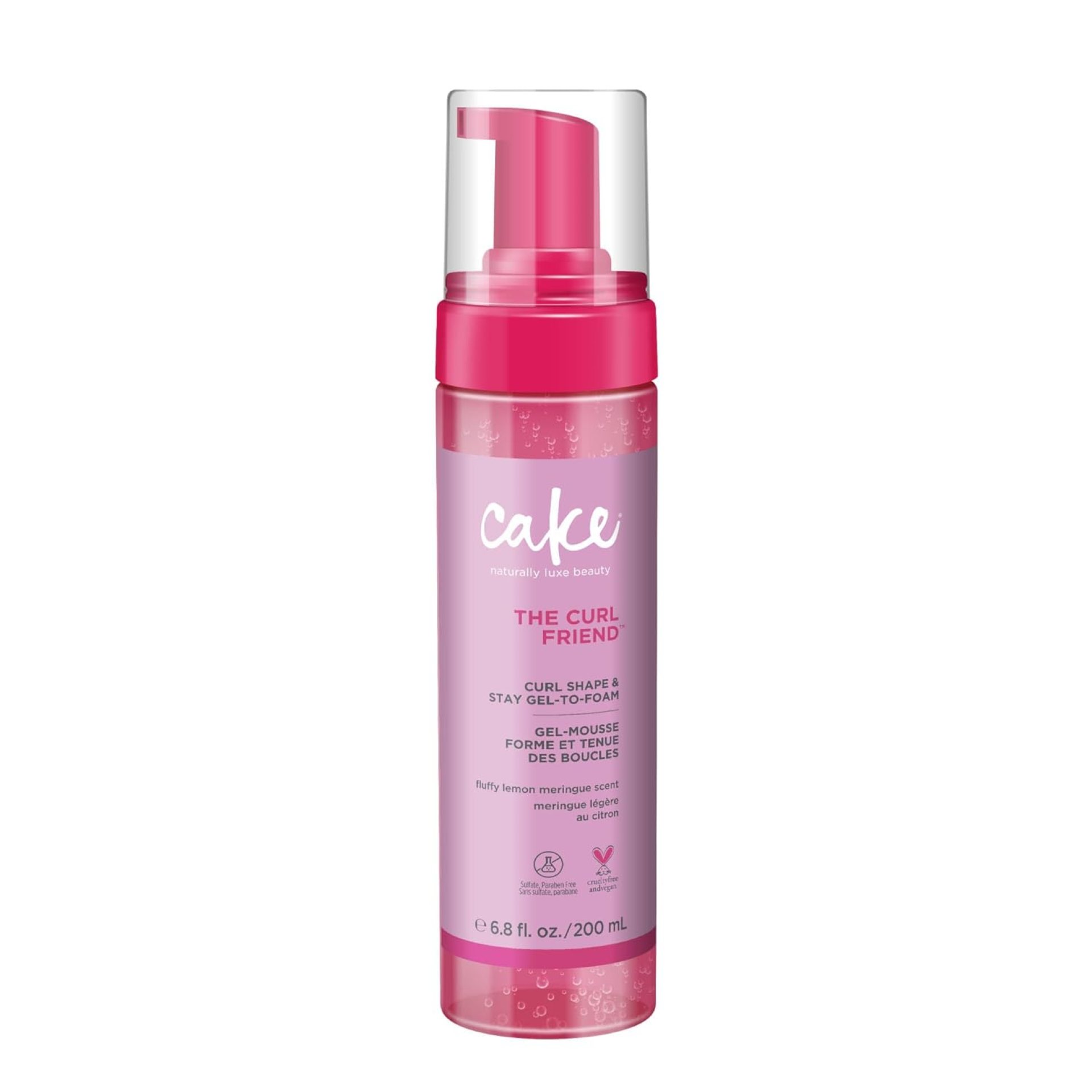Cake Beauty Gel-to-Foam Styler, The Curl Friend – Volumizing & High Hold Gel to Foam – Flake Free Frizz Control – Infused with Coconut Oil & Shea Butter – For Curly Hair- 6.8 fl oz./ 200 mL Cake Beauty Gel-to-Foam Styler, The Curl Friend – Volumizing & High Hold Gel to Foam – Flake Free Frizz Control – Infused with Coconut Oil & Shea Butter – For Curly Hair- 6.8 fl oz./ 200 mL